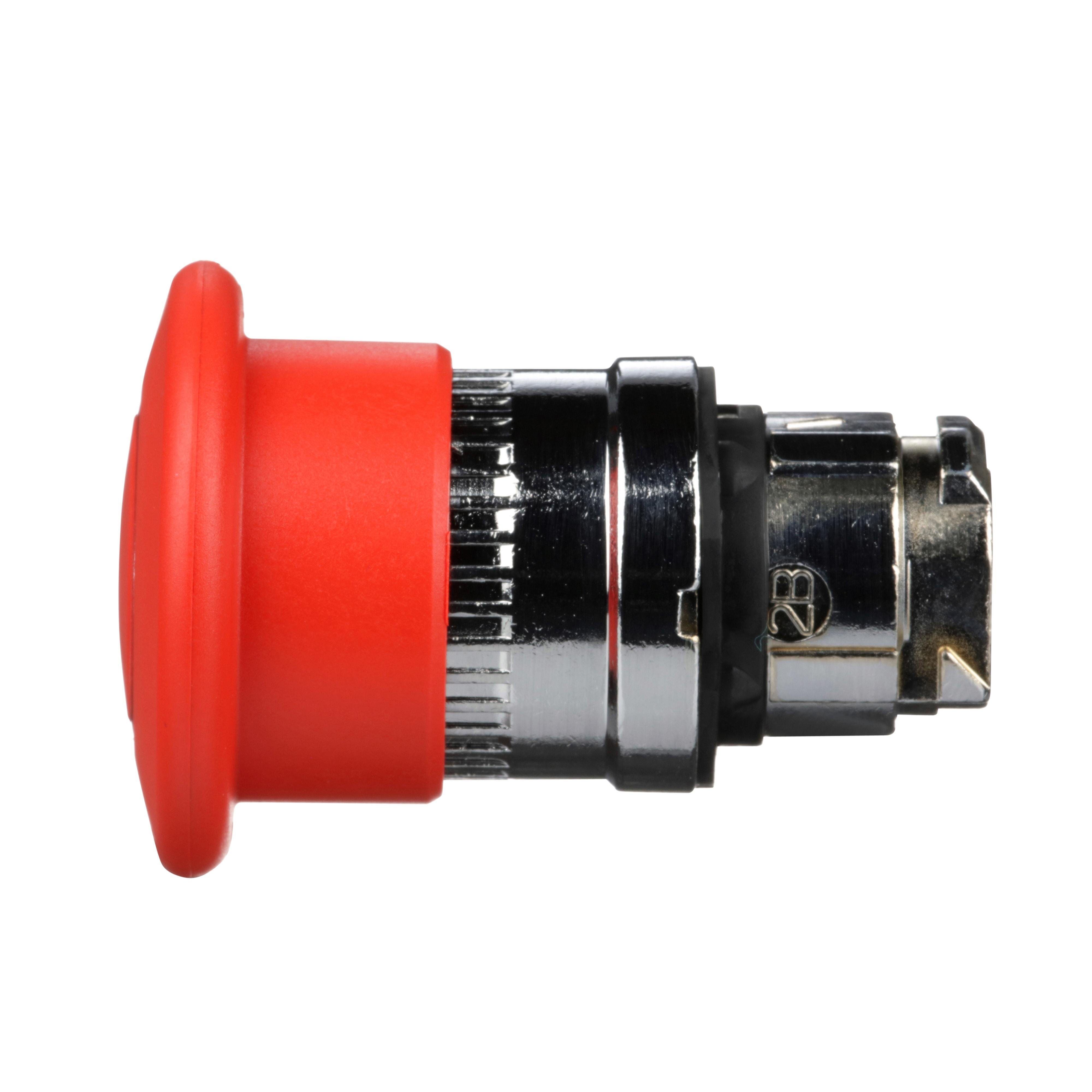 Picture of ZB4BT84 - Harmony, 22mm Push Button, emergency stop head, trigger and latching push pull, red, 40 mm mushroom, unmarked