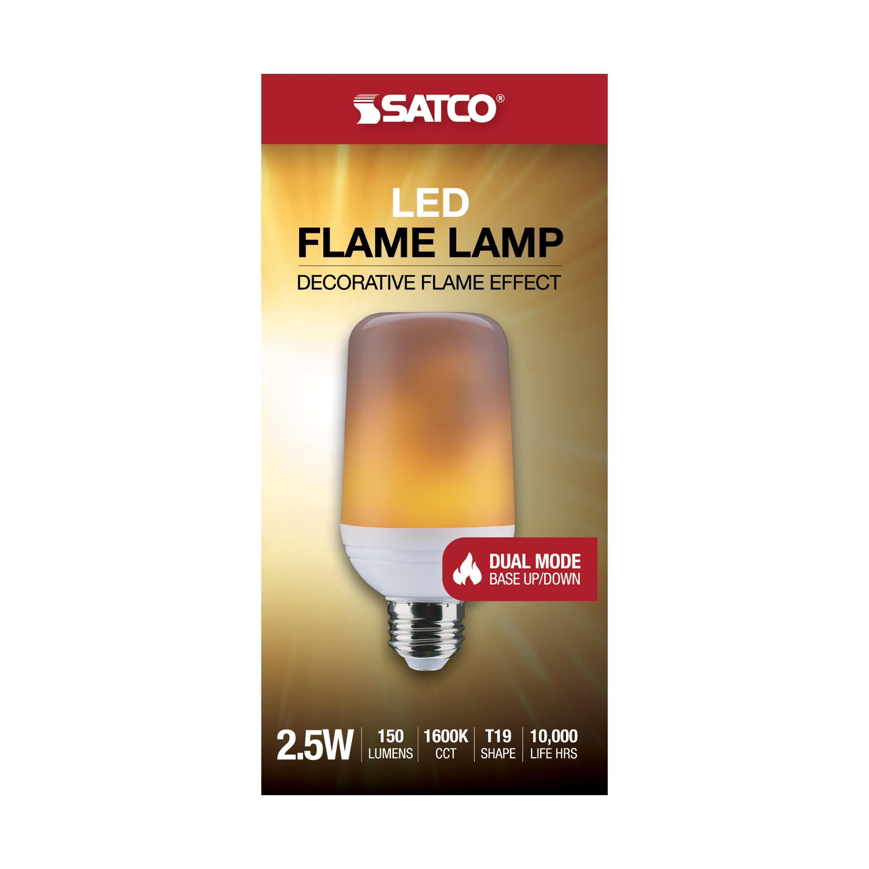 Picture of S29806 - 2.5 Watt LED Flame Bulb - T19 - Medium Base - 120 Volt