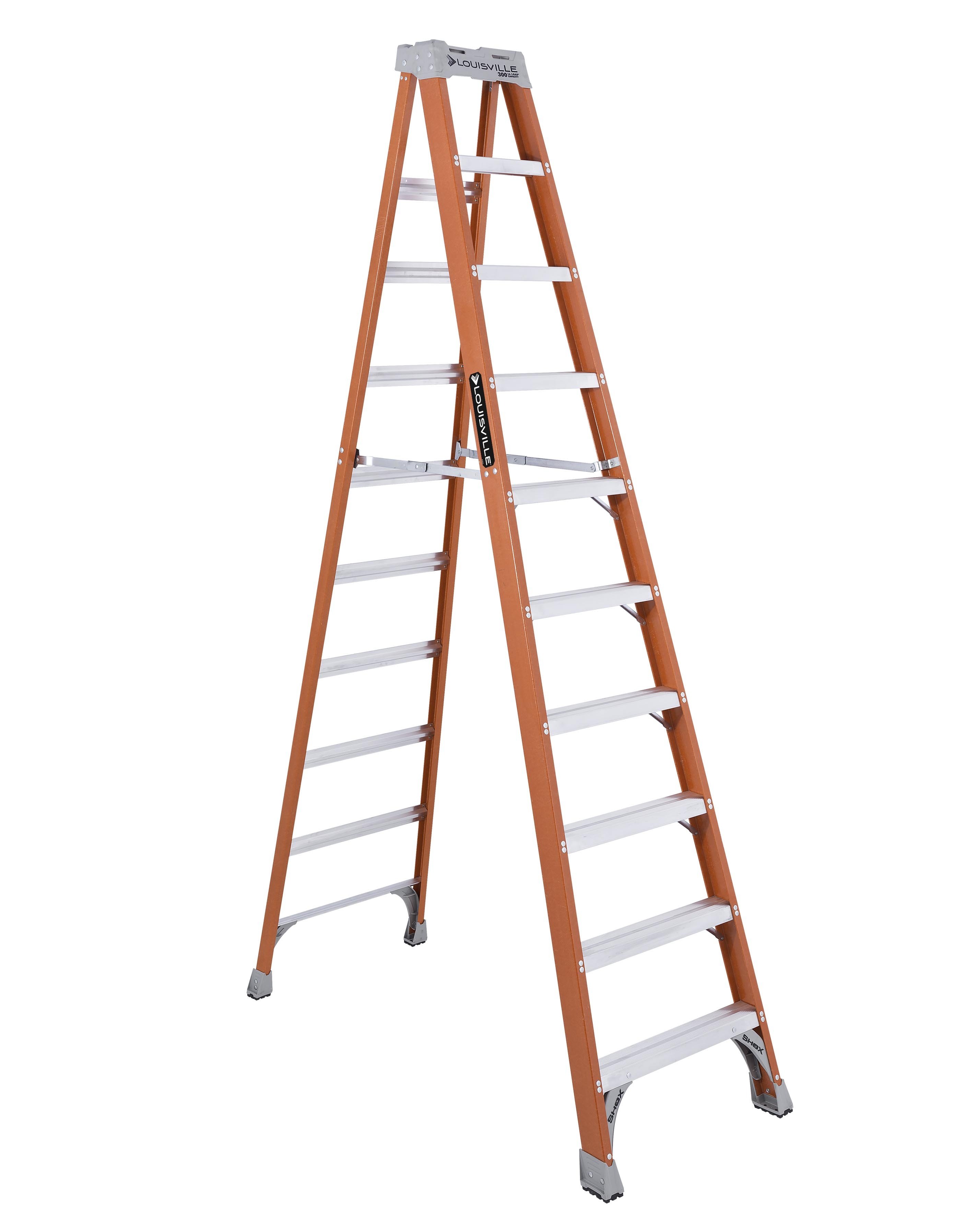 FS1510 - Louisville Ladder 10-Foot Fiberglass Step Ladder, Type IA, 300-pound Load Capacity, FS1510