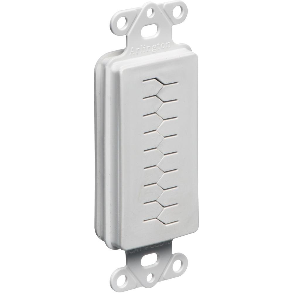 CED130 - Cable entry device with slotted cover. White Non-metallic. Includes two #6 screws.