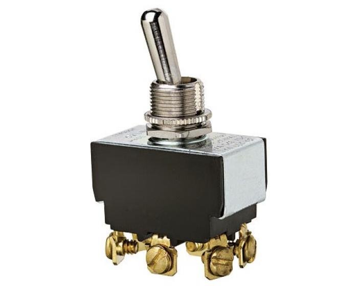 774016 - Toggle Switch, Heavy-Duty, DPDT, O-F-O, Screw