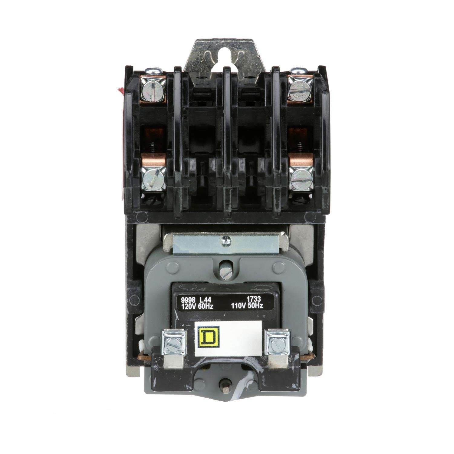 8903LO20V02 - Contactor, Type L, multipole lighting, electrically held, 30A, 2 pole, 600V, 110/120VAC 50/60Hz coil, open style [TAA]