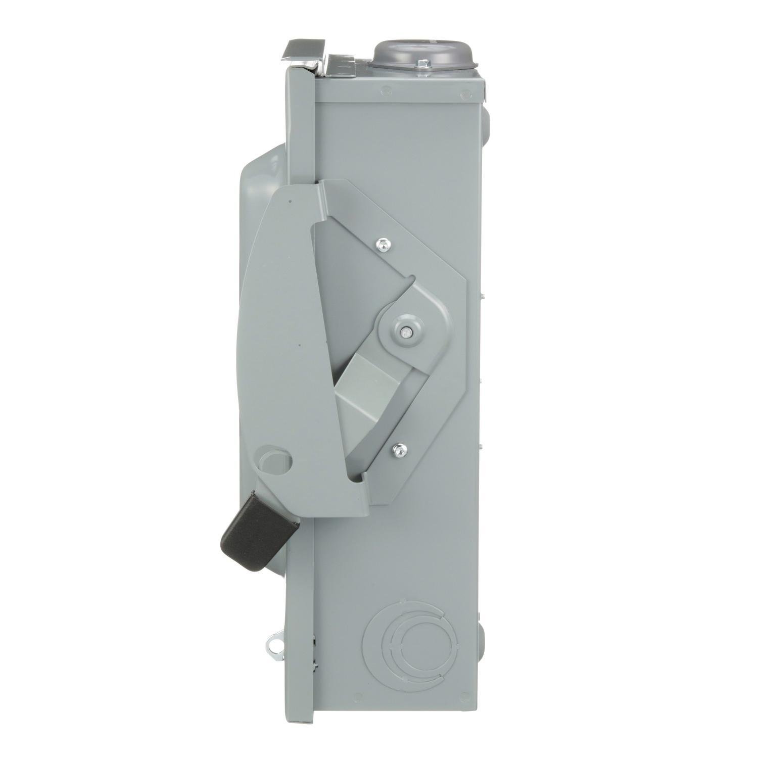 Picture of D323NRB - Safety switch, general duty, fusible, 100A, 3 pole, 30hp, 240VAC, NEMA 3R, 4 wire, 1 neutral, bolt on hub provision