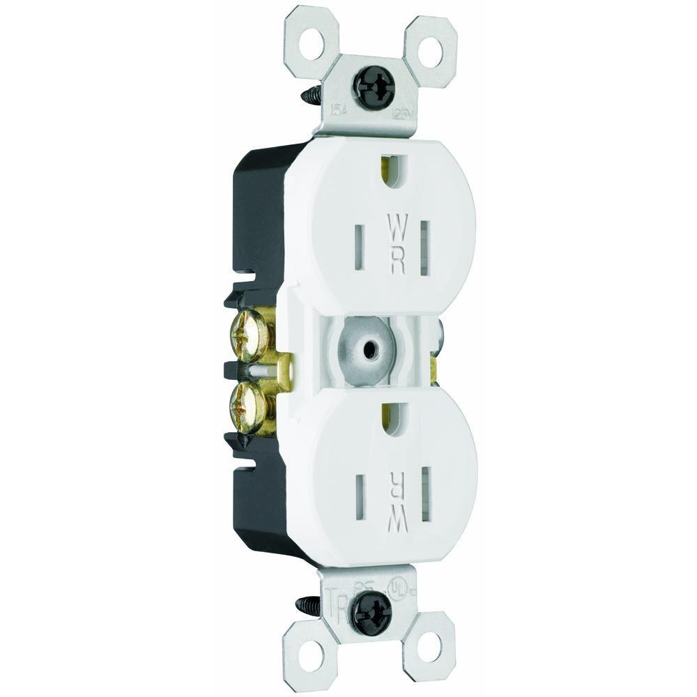 3232-TRWRW - Trademaster® 15A 125V Tamper-Resistant Weather-Resistant Duplex Receptacle, White