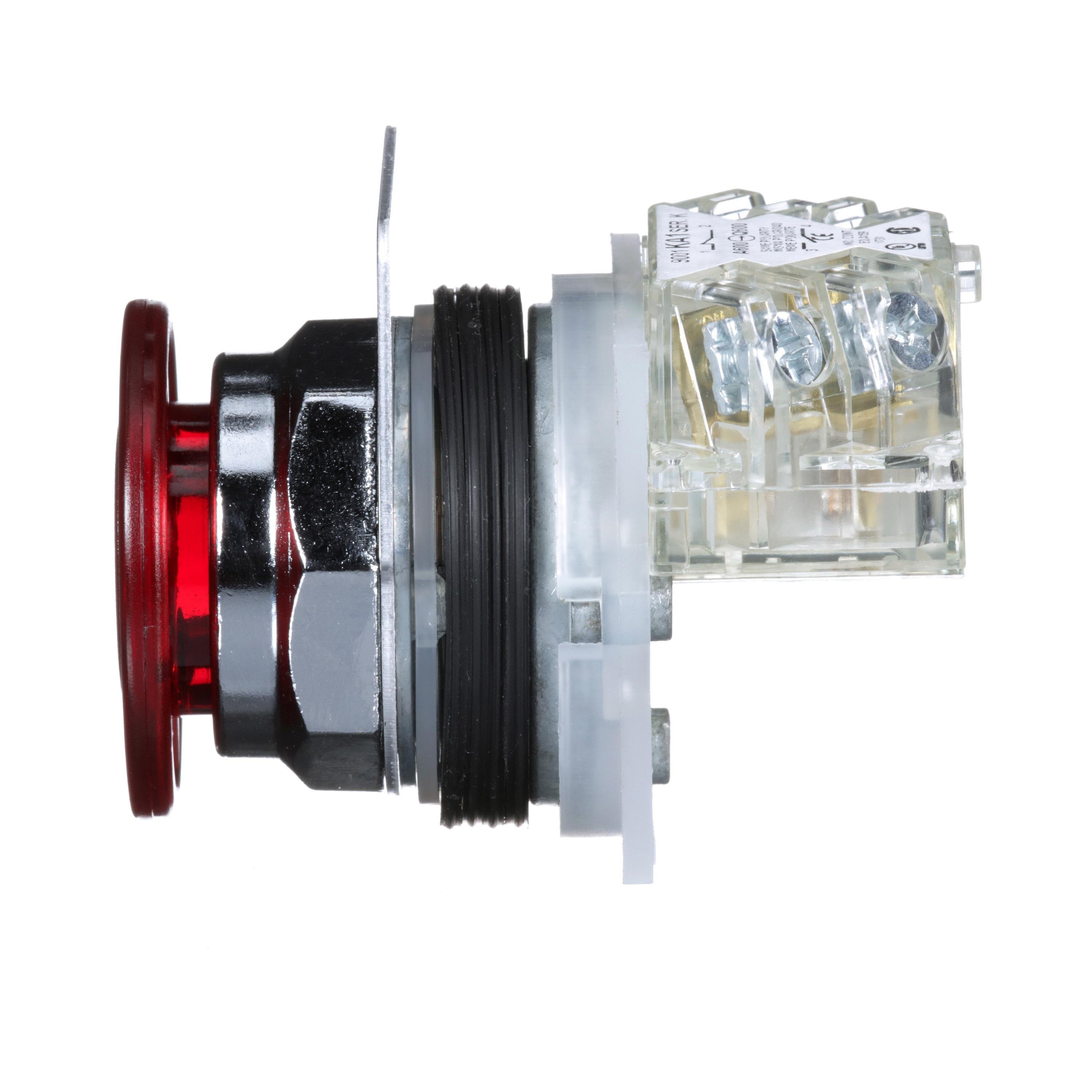 Picture of 9001KR9RH13 - 30mm Push Button, Type K, push pull operator, red mushroom cap, 1 NO and 1 NC