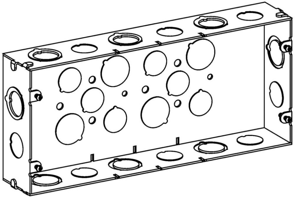 SB-4 - 1-5/8" DEEP, 4-GANG MULTIGANG SWITCH BOX