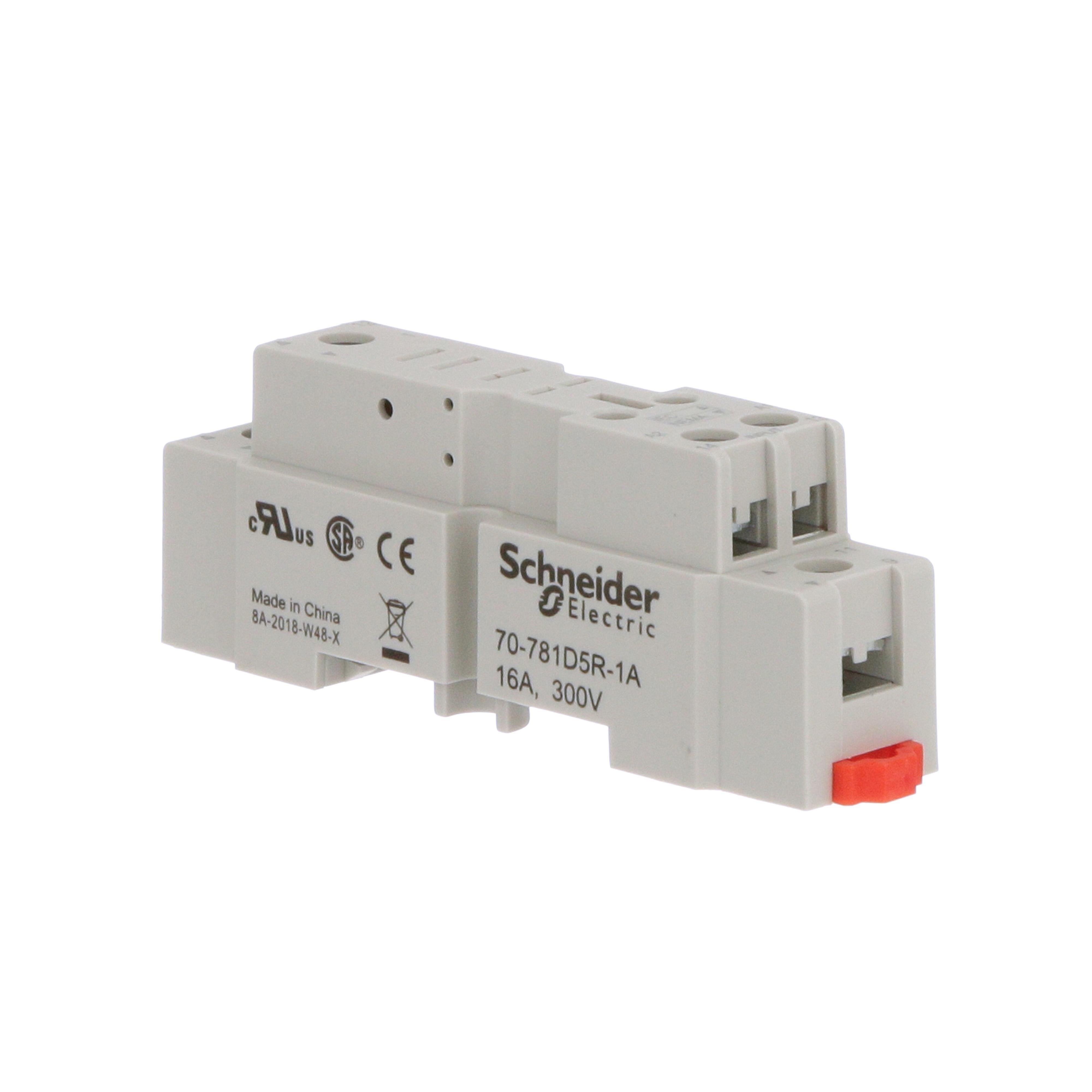 Picture of 70-781D5R-1A - Socket, General Purpose Relays, for 781 relays, SPDT, 5 pins, screws clamp terminals, 16A, 300V