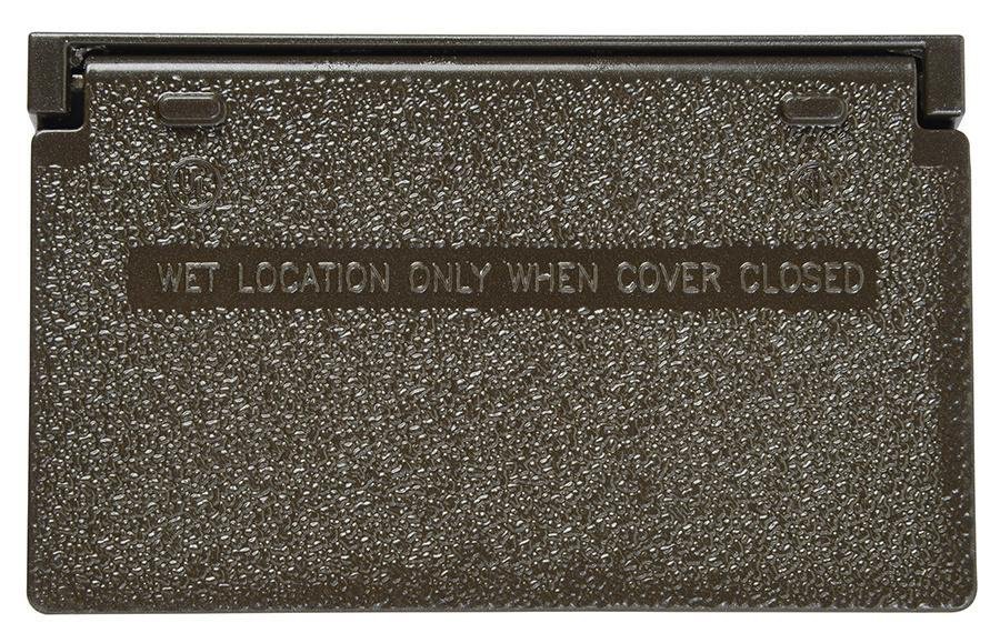 CA26-BRH - Cast Weatherproof Decorator/GFCI Horizontal Cover, Self-Closing, Bronze