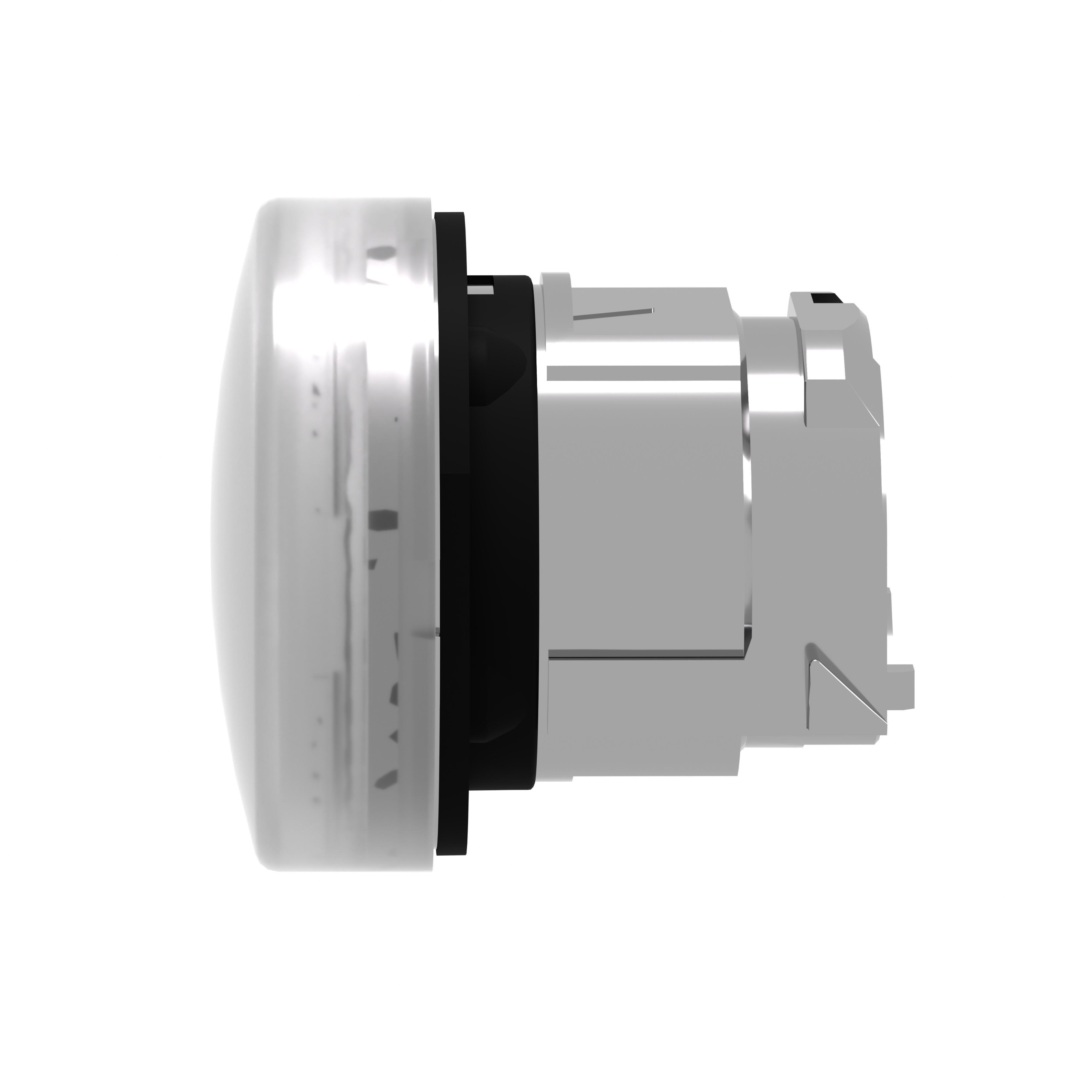 Picture of ZB4BV013 - Head for pilot light, Harmony XB4, metal, white, 22mm, universal LED, plain lens