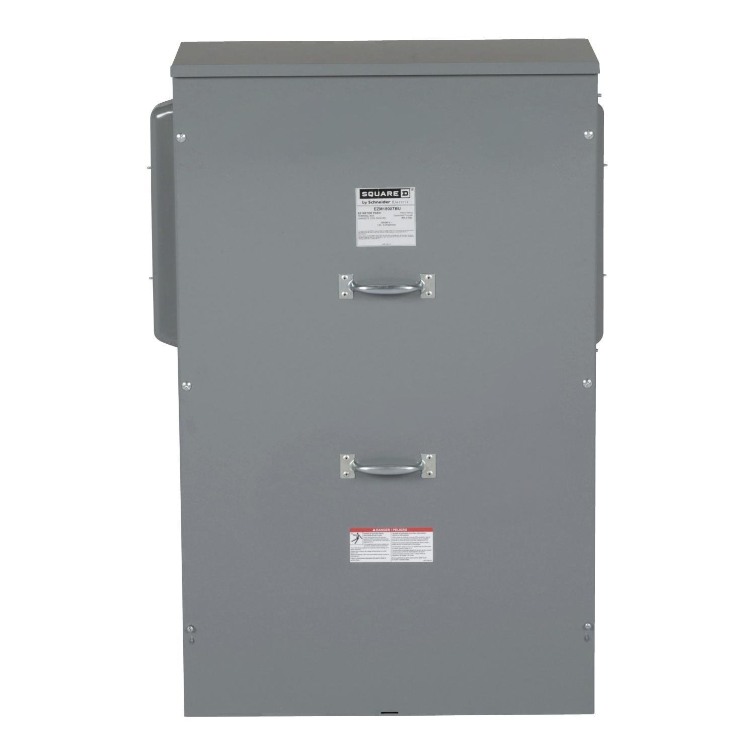 EZM1800TBU - Main lugs unit, EZ Meter-Pak, 800A, 120/240VAC, 1ph/3W, 800A bus, UG, Type 3R, EUSERC