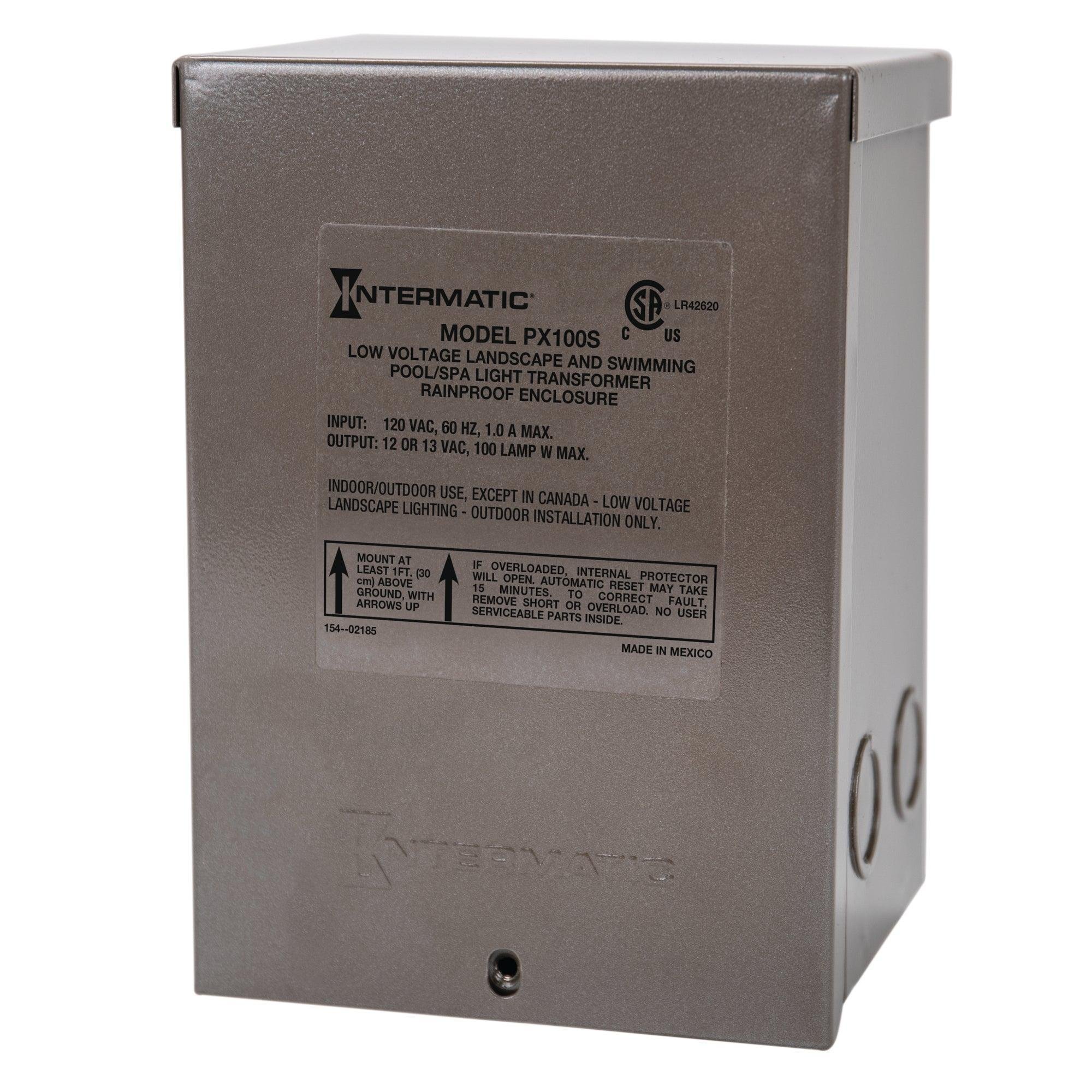 PX100S - 100 W Pool & Spa Safety Transformer, Stainless Steel Enclosure, Input 120V, Output 12,13,14V