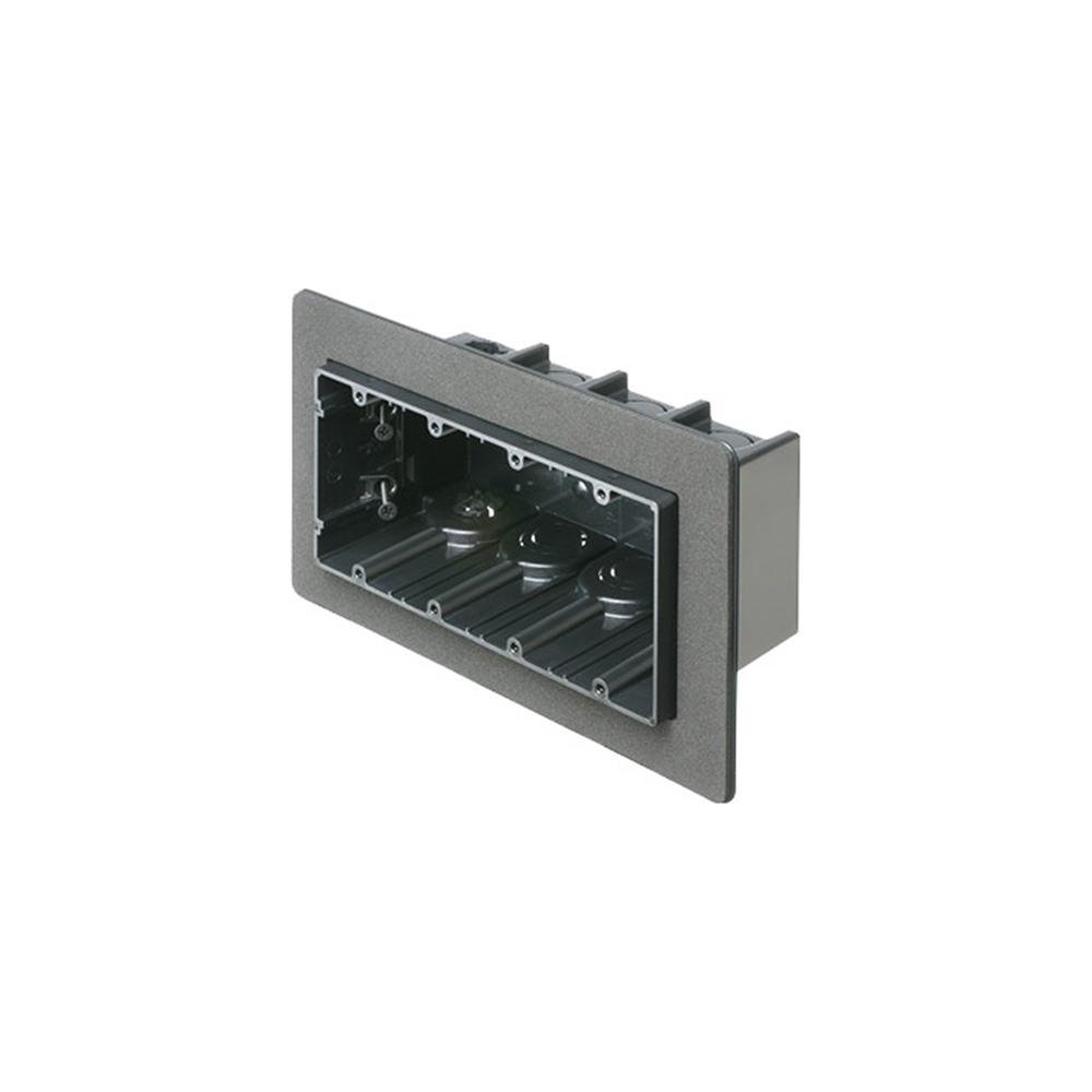 F104F - Oe Box Vapor Boxes for Devices. Flange forms a protective barrier against air infiltration. 2 Hour Fire Rating. Four Gang. Screw On. 81 cu.
