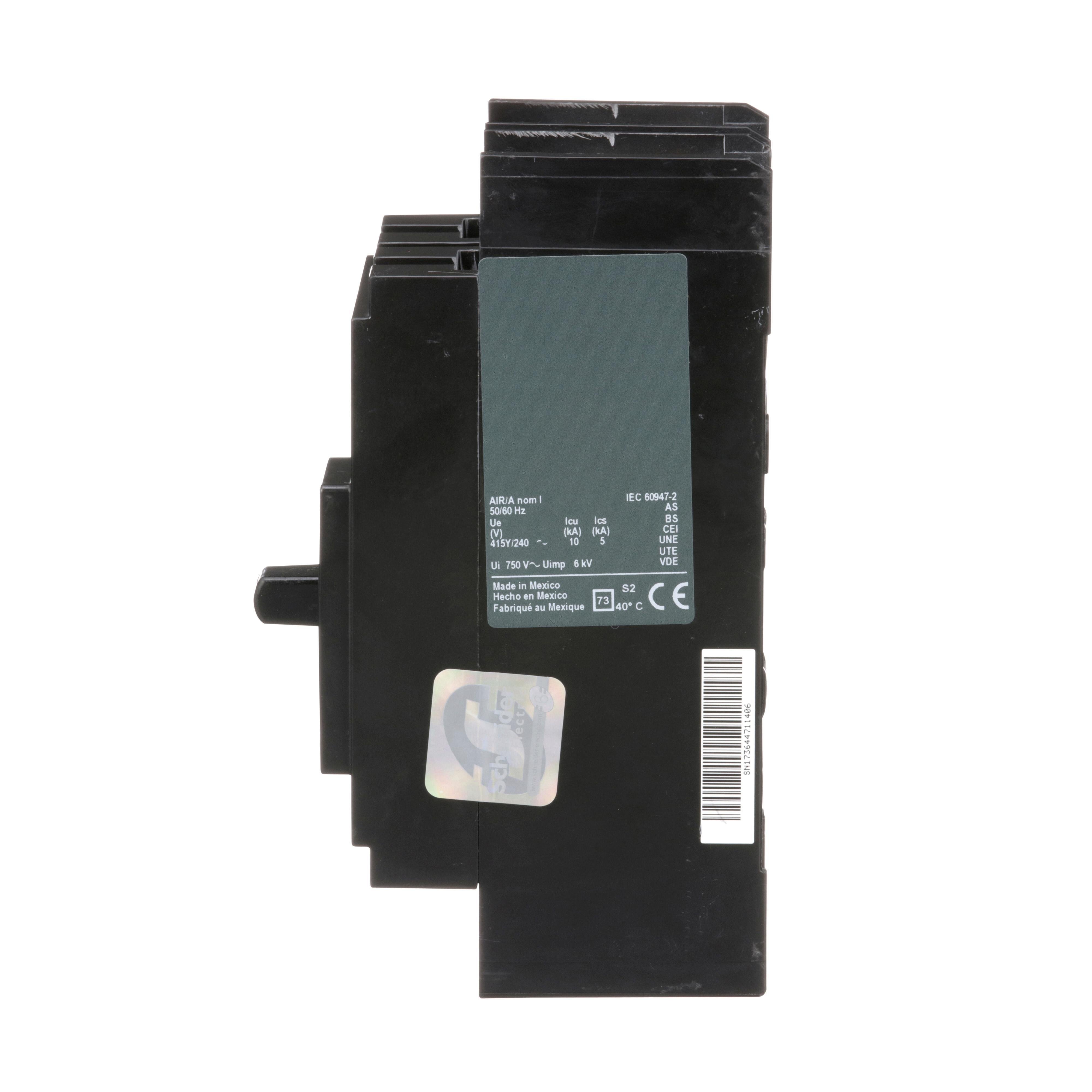 Picture of QBL22200 - Circuit breaker, PowerPacT Q, 200A, 2 pole, 240VAC, 10kA, lugs, thermal magnetic, 80%