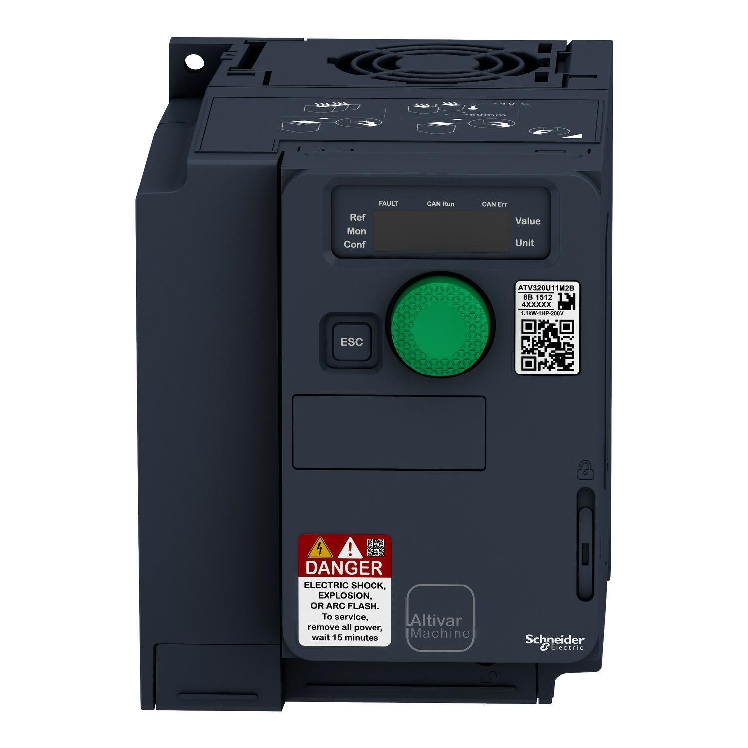 ATV320U15M2C - variable speed drive, Altivar Machine ATV320, 1.5kW, 200 to 240V, 1 phase, compact