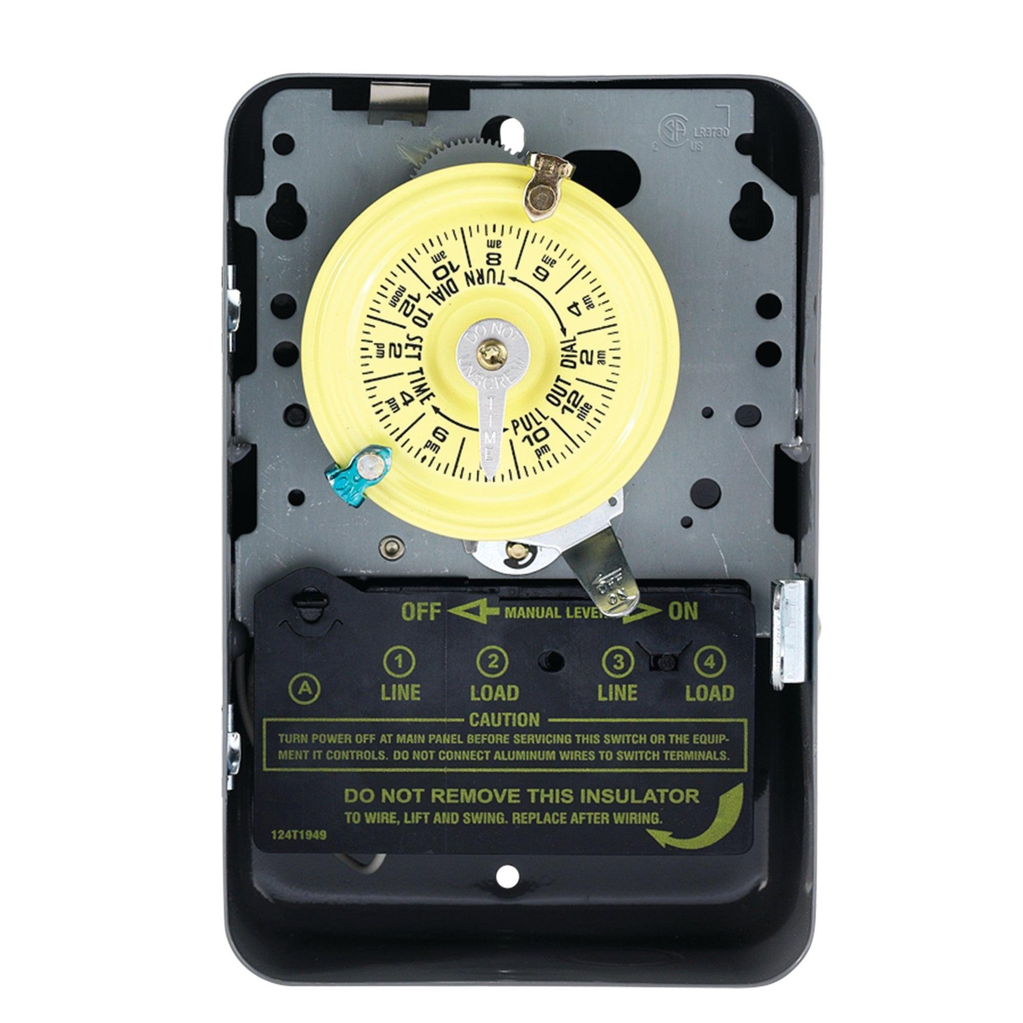 T103 - 24-Hour Mechanical Time Switch, 120 VAC, 60Hz, DPST, Indoor Metal Enclosure, 1 Hour Interval