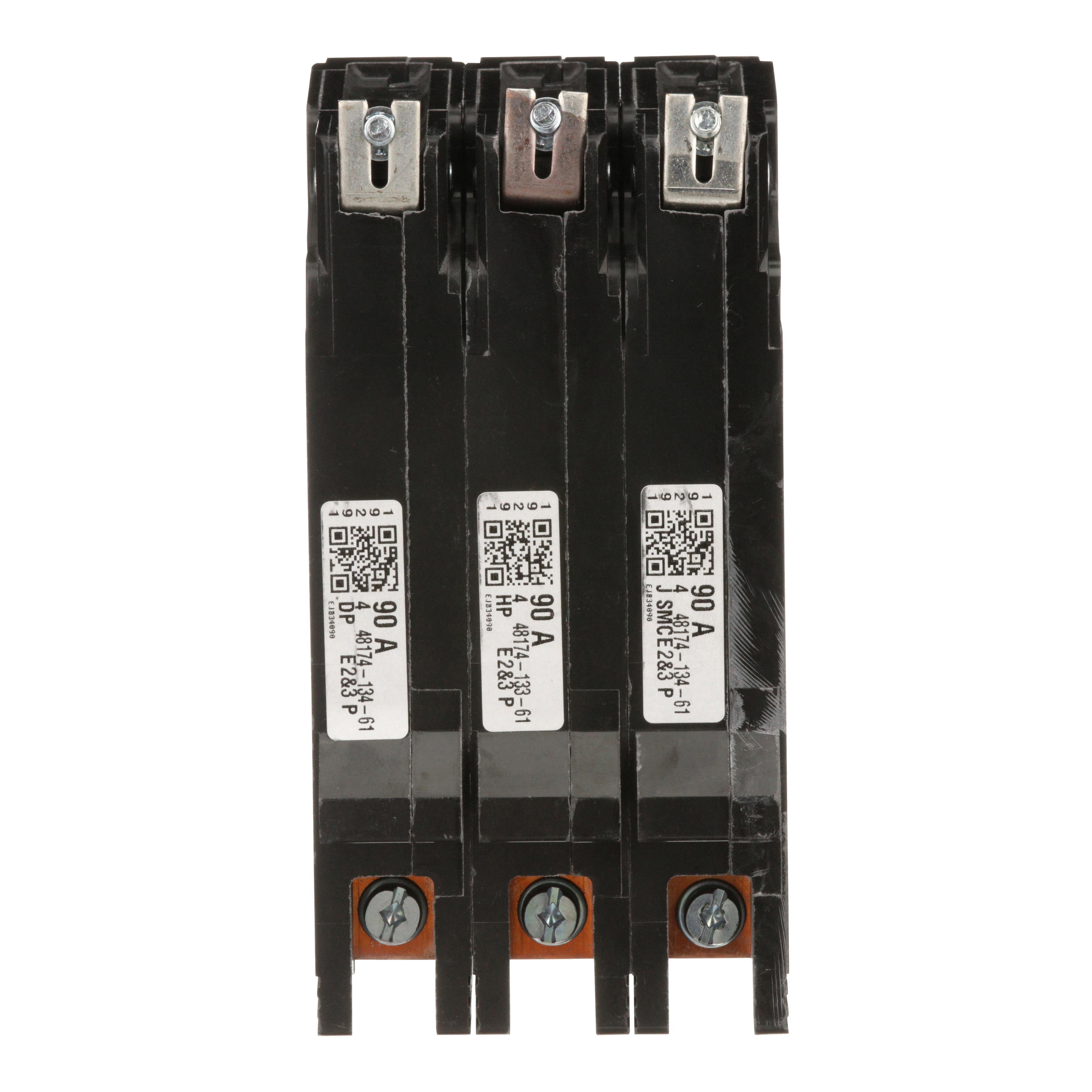 Picture of EJB34090 - Mini circuit breaker, E-Frame, 90A, 3 pole, 480Y/277VAC, 100kA max, bolt on [TAA]