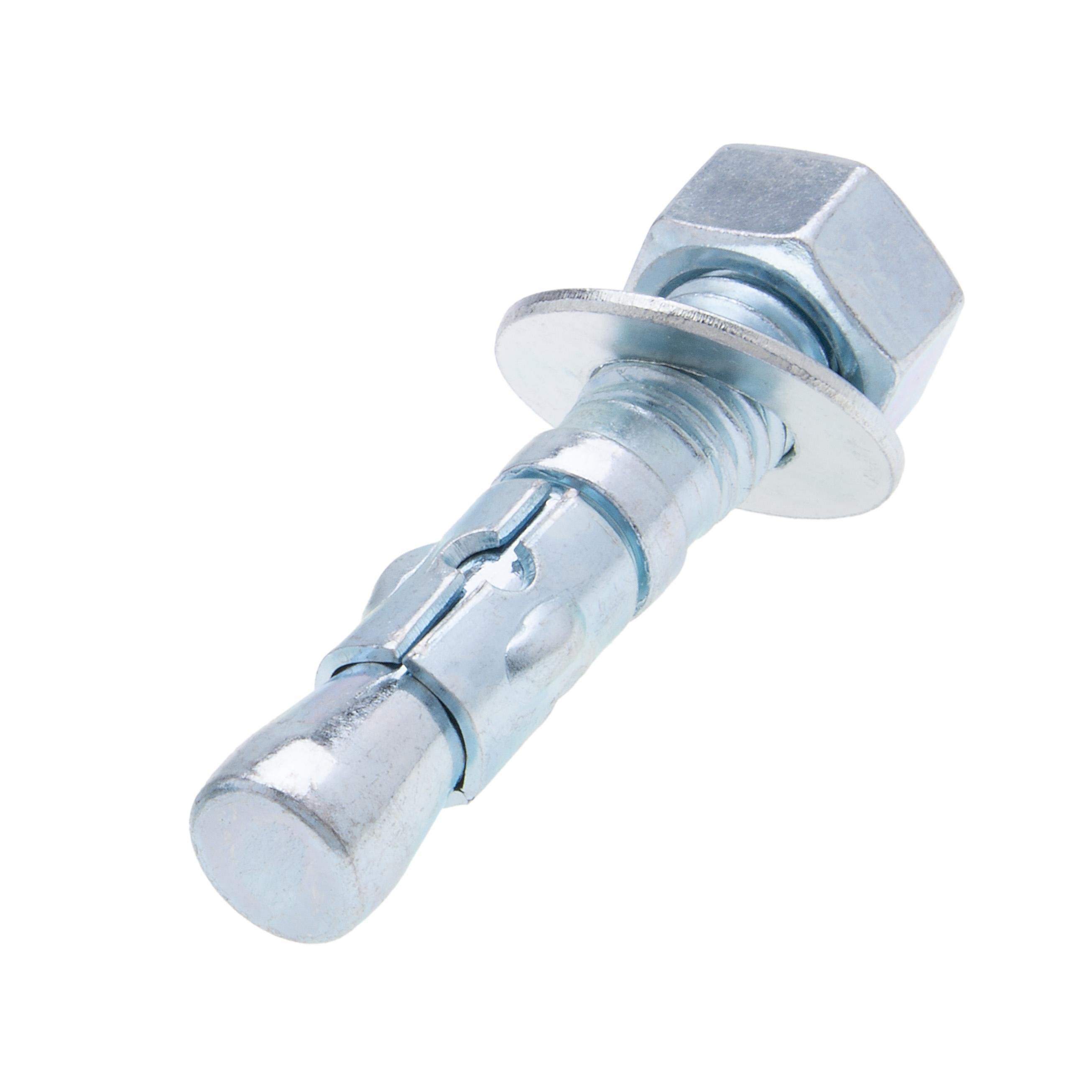 JTS1214 - Stud Anchor, 1/4 in. diameter, 2-1/4 in. length, 1-1/8 in. minimum embedment depth, 3/4 in. thread length, 1/4 in. drill size, Hex head, Steel material, Zinc Chromate finish, 100 per pack