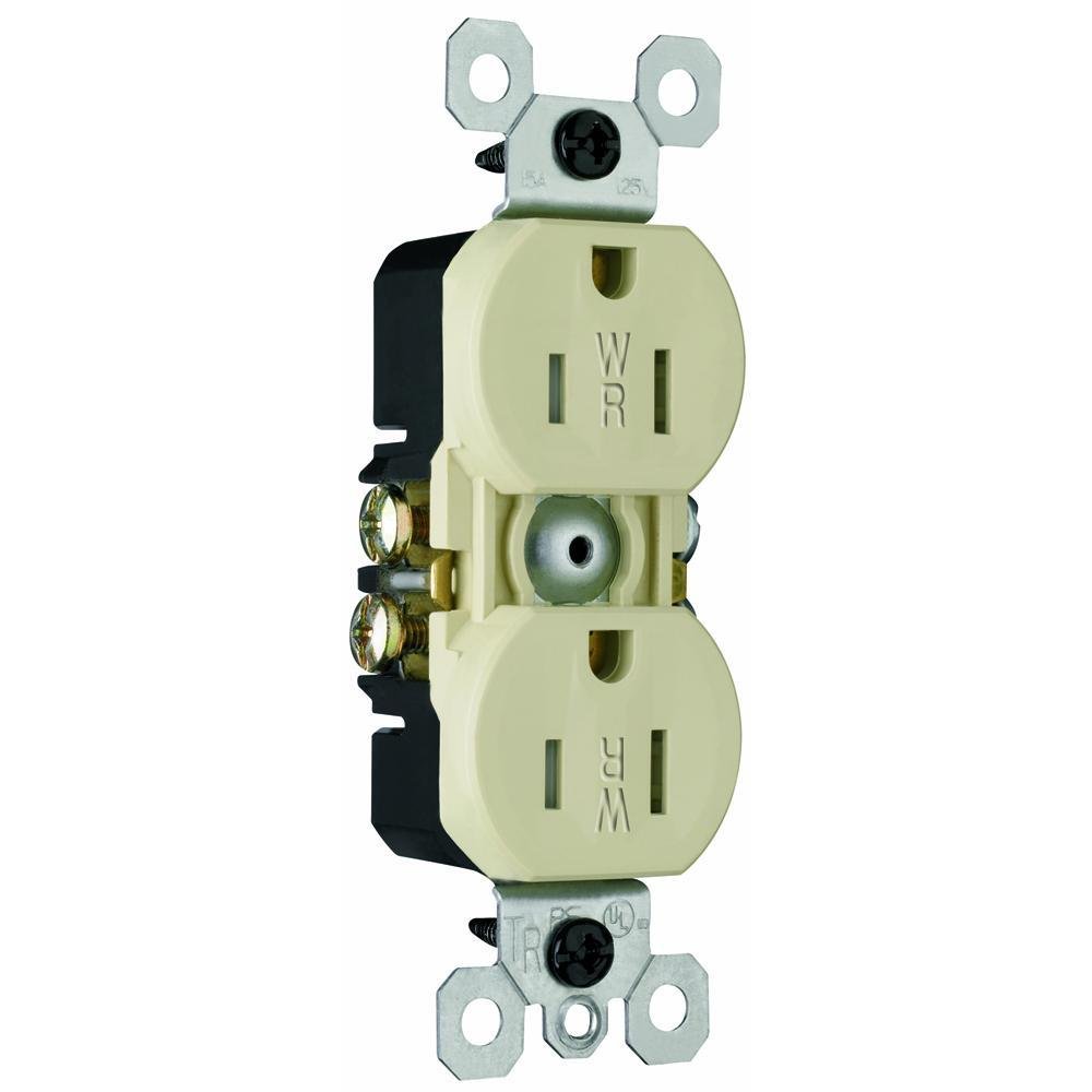 3232-TRWRI - Trademaster® 15A 125V Tamper-Resistant Weather-Resistant Duplex Receptacle, Ivory