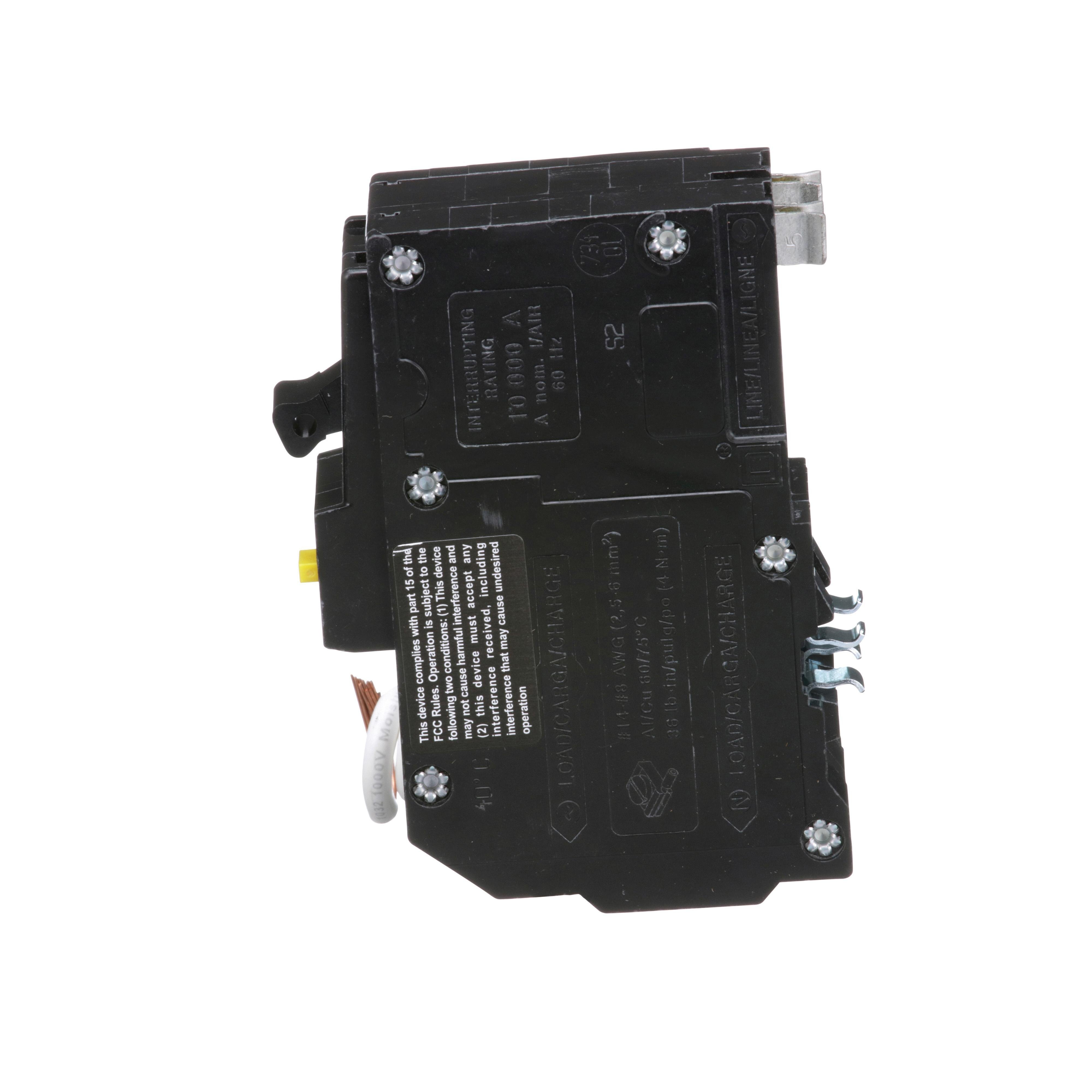 Picture of QO220GFI - [TAA] Mini circuit breaker, QO, 20A, 2 pole, 120/240VAC, 10kA, plug in, 6mA grd fault A, pigtail