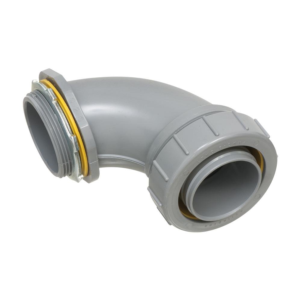 NMLT90200 - Non Metallic 90 degree connector for use with non metallic liquid tight conduit type B only. 2" Trade Size.