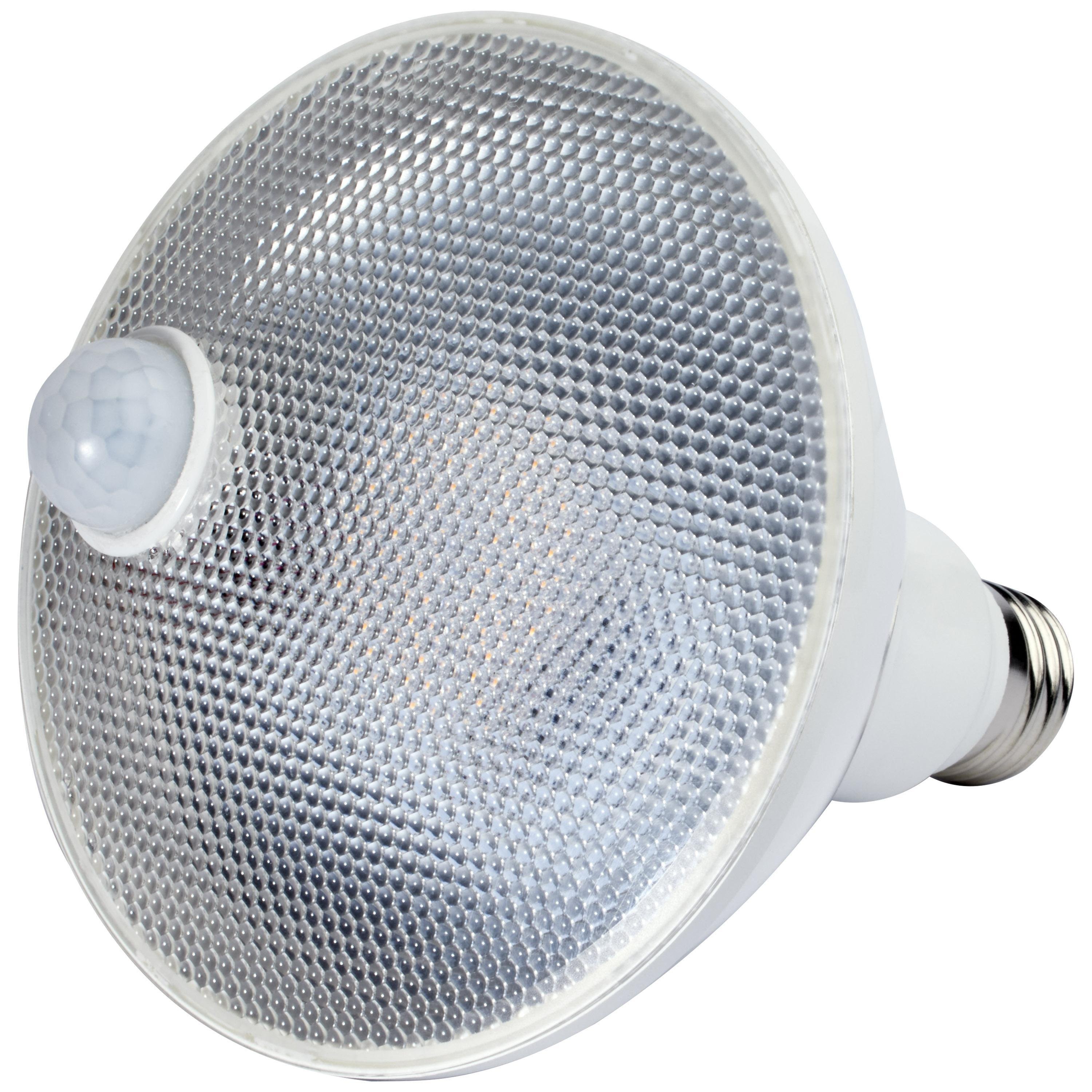 S11443 - 14 Watt PAR38 LED - White - 3000K - 1100 Lumens - 120 Volt - PIR Sensor - Non-Dimmable