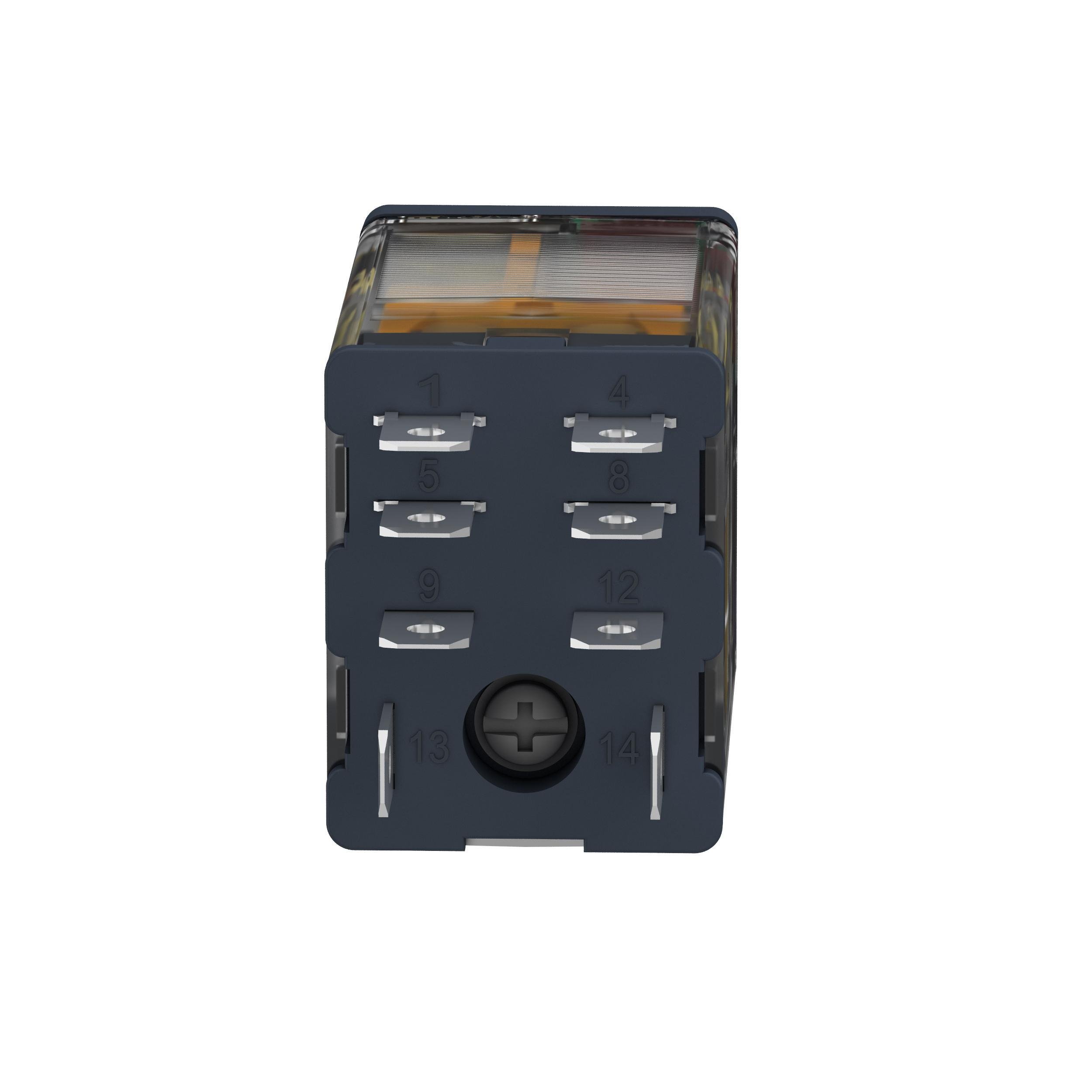 Picture of RPM21B7 - plug-in relay, Harmony electromechanical relays, 15A, 2CO, lockable test button, 24V AC