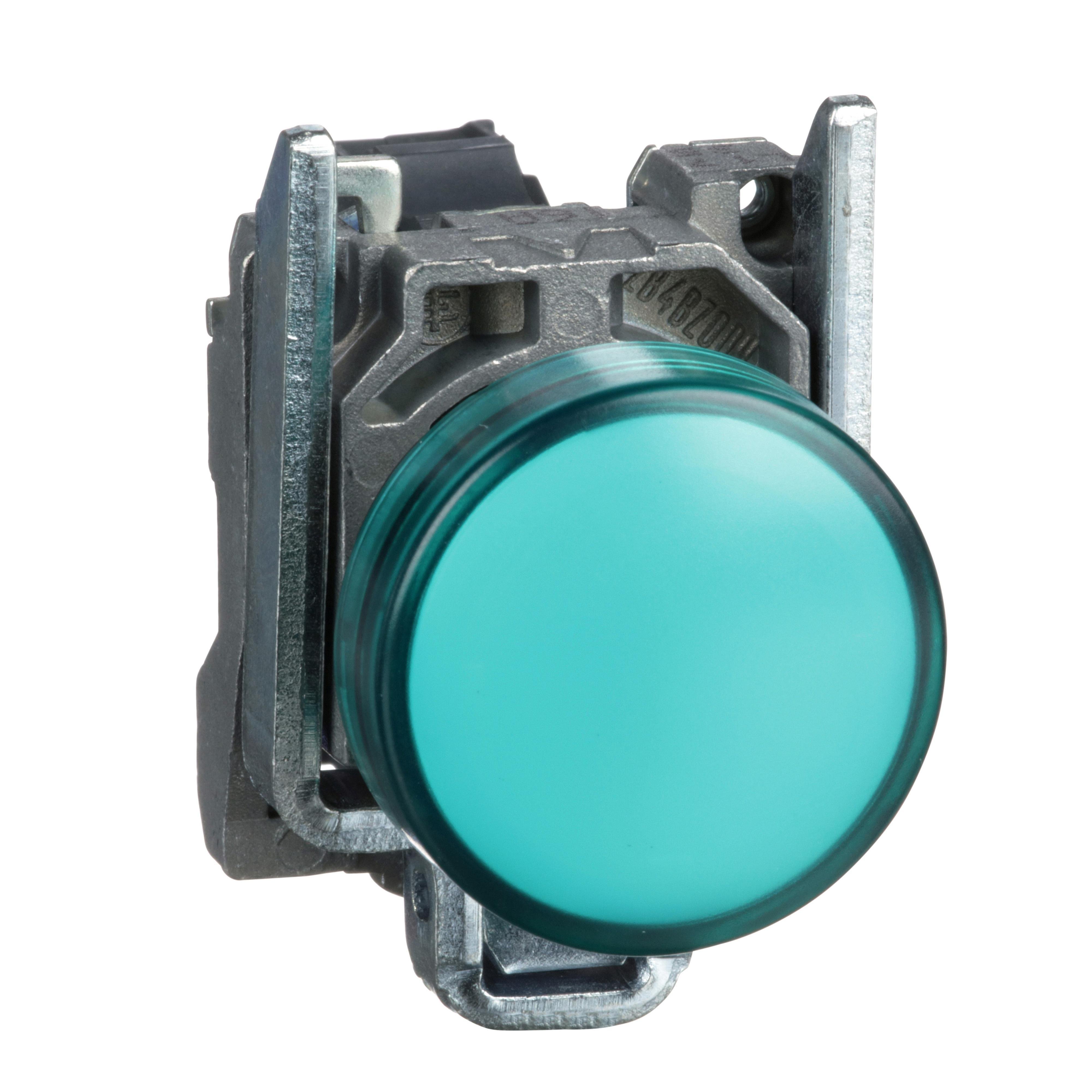 Picture of XB4BVB3 - Pilot light, Harmony XB4,metal, green, 22mm, universal LED, plain lens, 24V AC DC