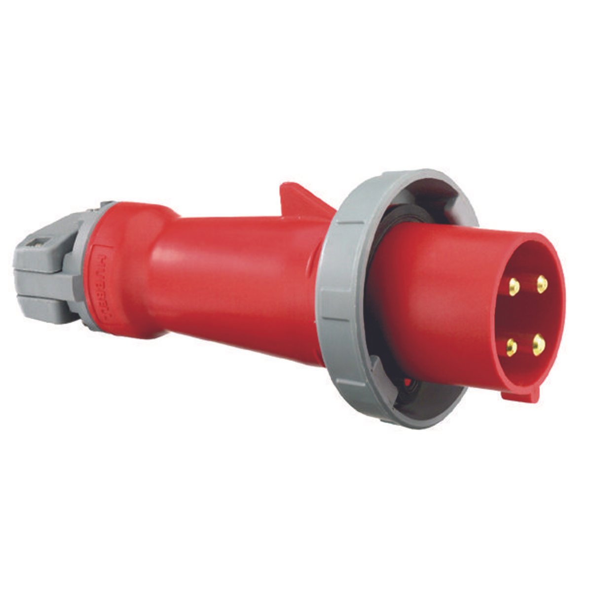 Picture of HBL460P7W - Heavy Duty Products, IEC Pin and Sleeve Devices, Industrial Grade, Male, Plug, 60A 3-Phase Delta 480V AC, 3-Pole 4-Wire Grounding, Terminal Screws, Red, Watertight