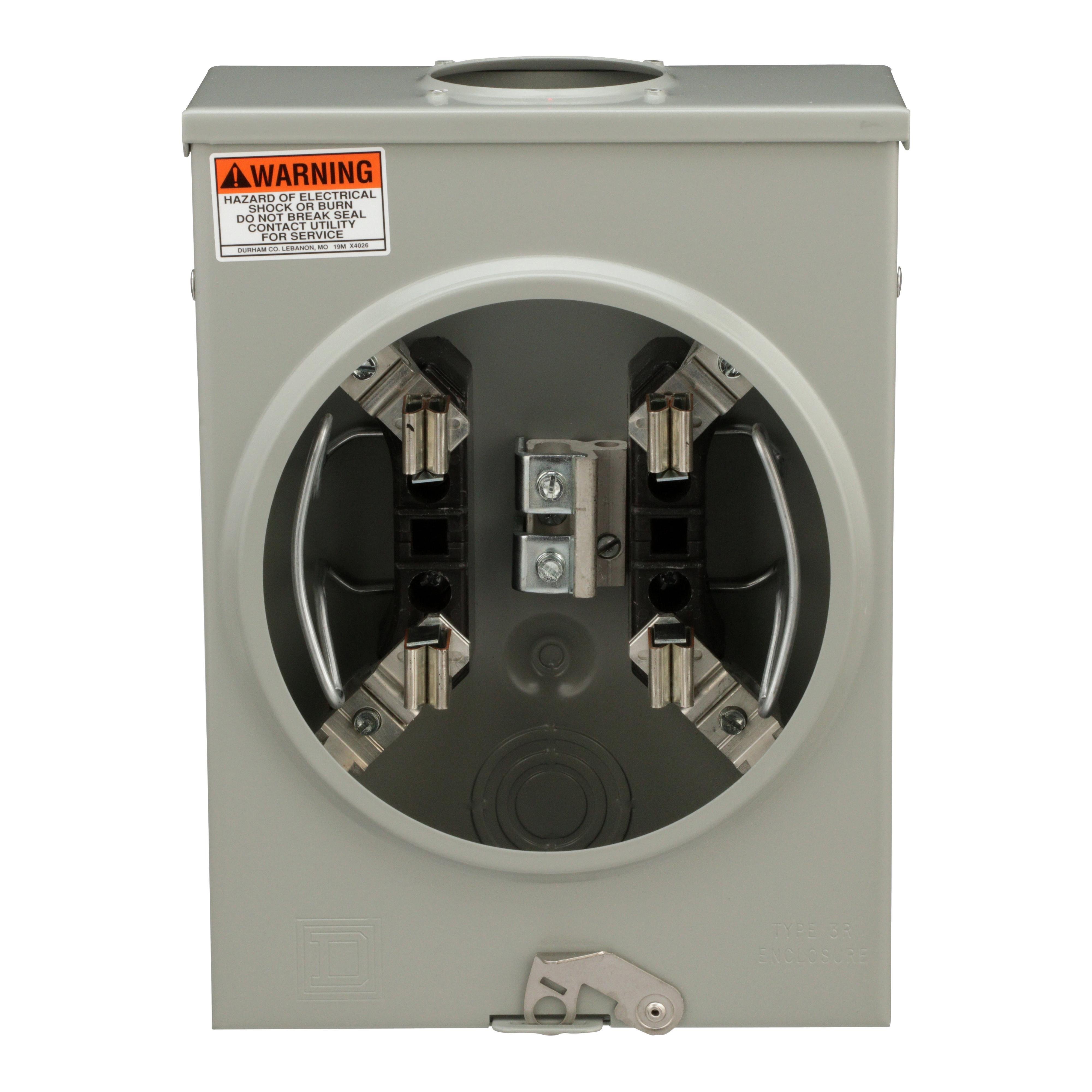 Picture of UHTRS101B - Individual meter socket, ringless socket, horn bypass, 4 jaws no release, OH, UG, 125 A, up to 600 VAC single phase 3W