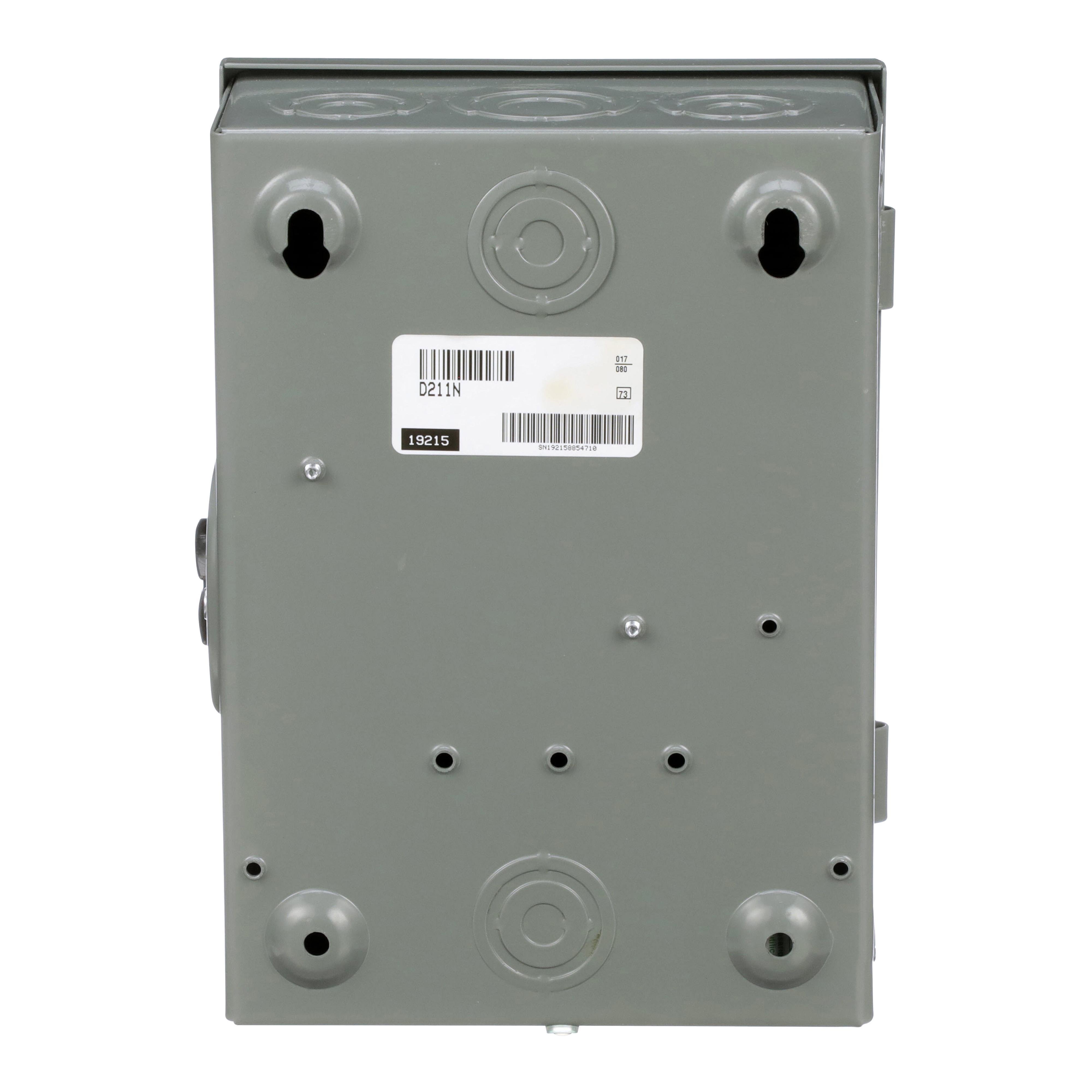 Picture of D211N - Safety switch, general duty, fusible, 2 pole, 3 wire, 120/240VAC, 30A, Type 1, with neutral