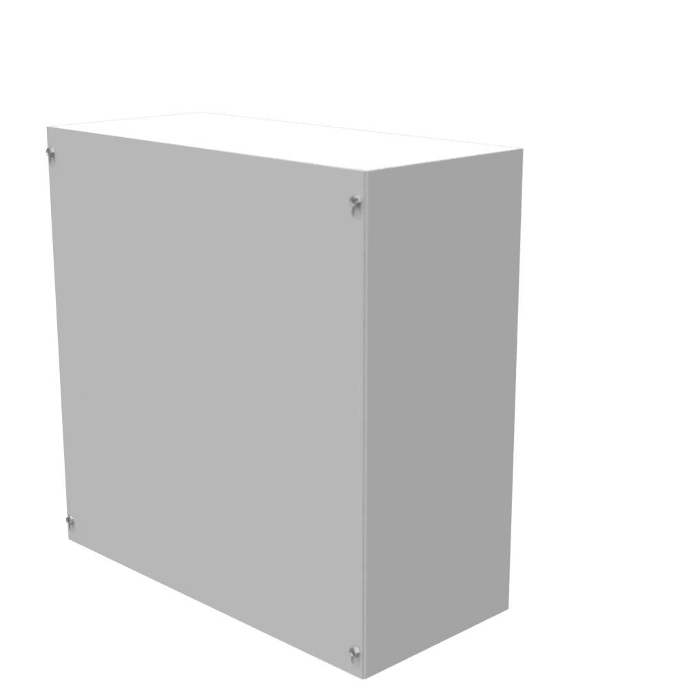 Picture of 18188-SC1-NK - 18x8x18 Screw Cover Type 1 UL Listed Steel No Knockouts ANSI 61 Gray Cover With Teardrop Slots Mounting Holes In Back