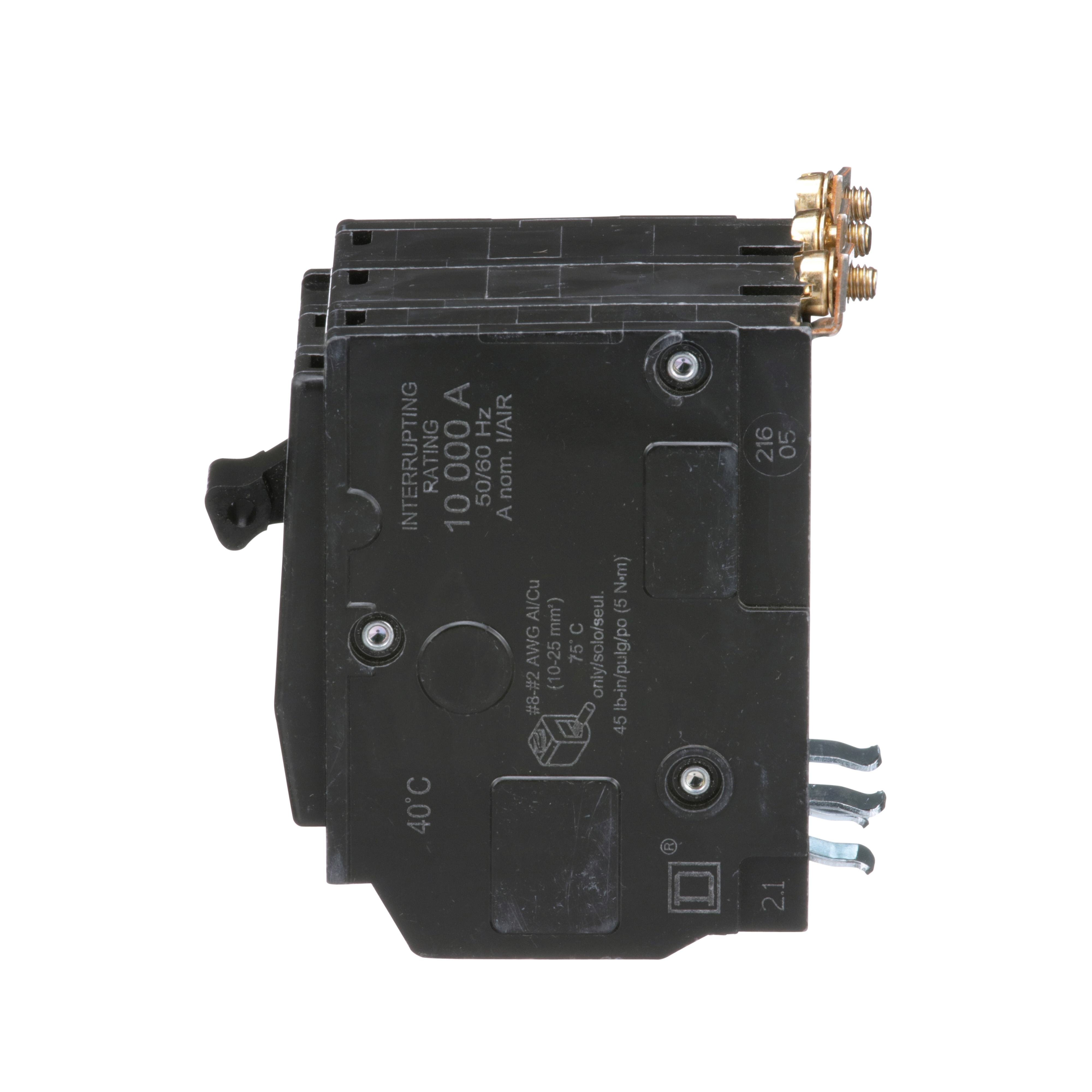 Picture of QOB340 - Mini circuit breaker, QO, 40A, 3 pole, 120/240VAC, 10kA, bolt on