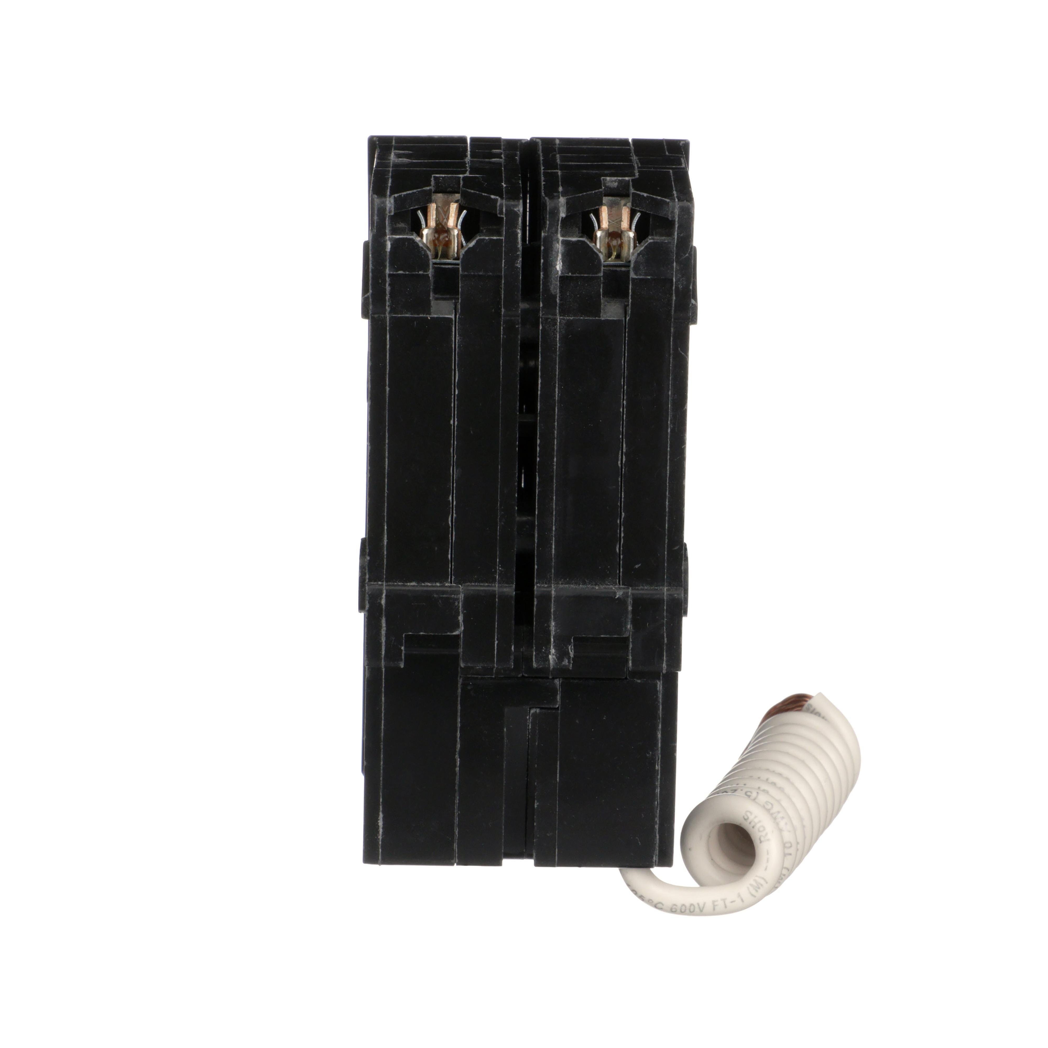 Picture of HOM220GFIC - Mini circuit breaker, Homeline, 20A, 2 pole, 120/240VAC, 10kA AIR, ground fault class A, plug in, UL [TAA]