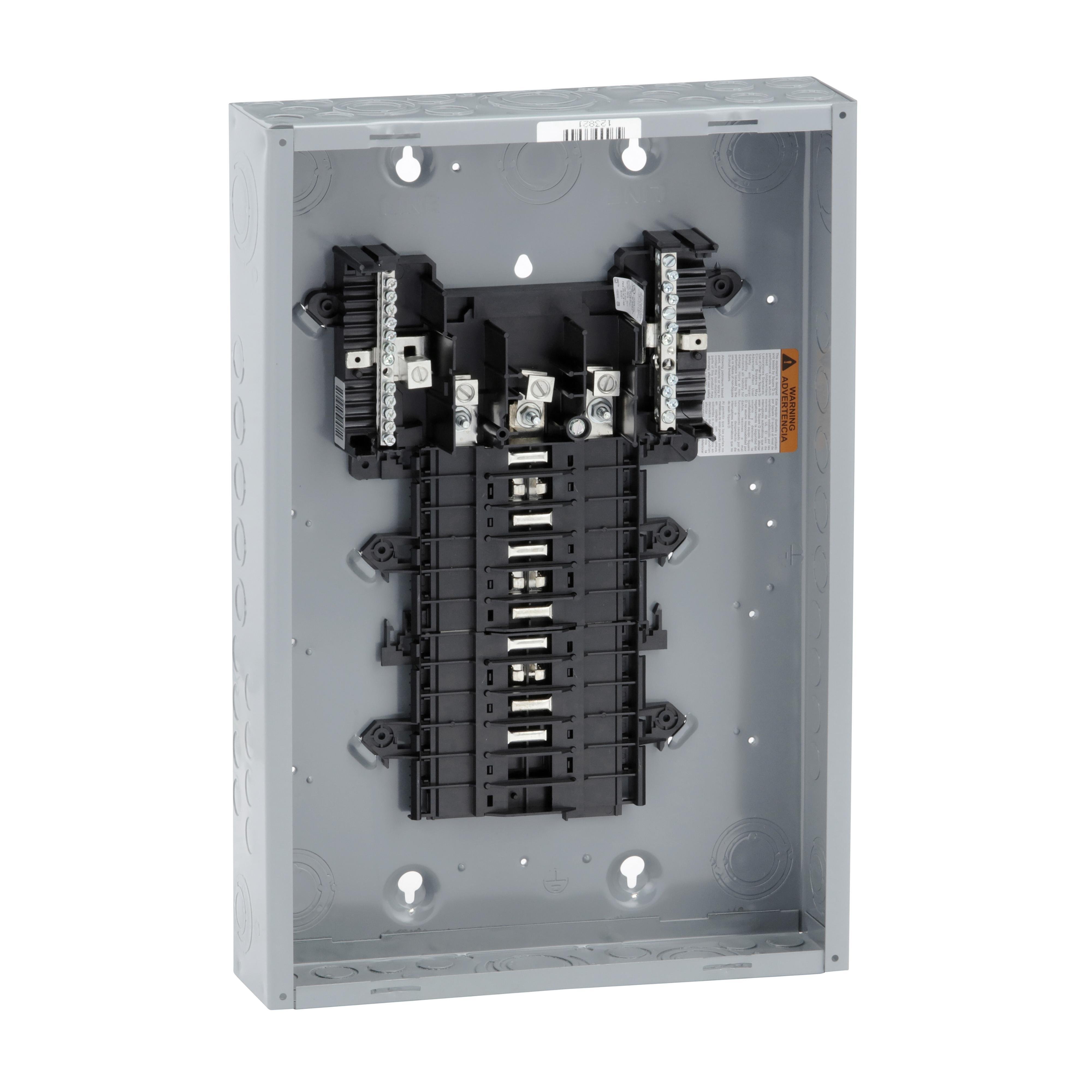 QO320L125G - Load center, QO, 3 phase, 20 spaces, 20 circuits, 125A fixed main lugs, NEMA1, gnd bar