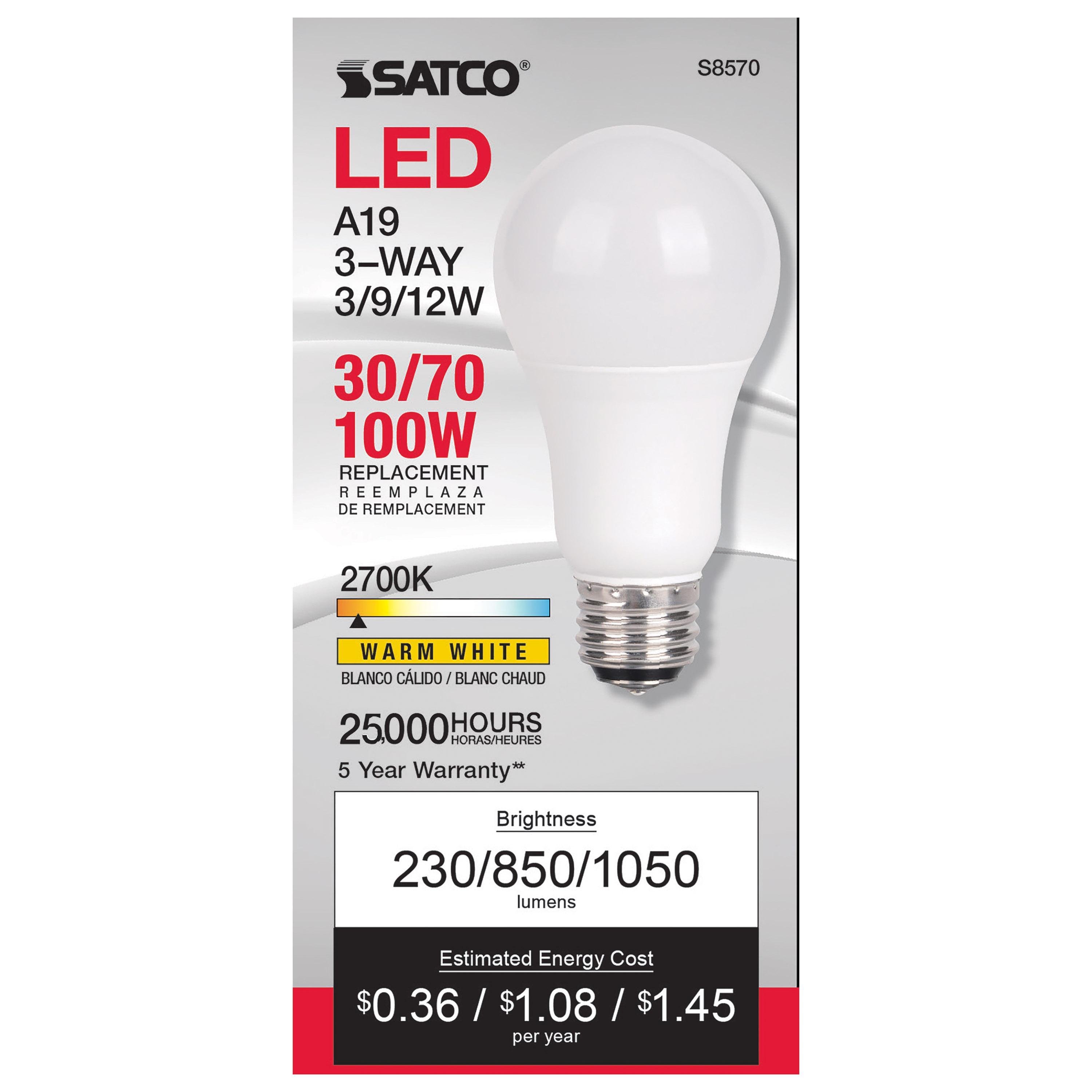 Picture of 3 Watt/9 Watt/12 Watt - A19 LED - 3-way - Frosted - 2700K - Medium base - 120 Volt