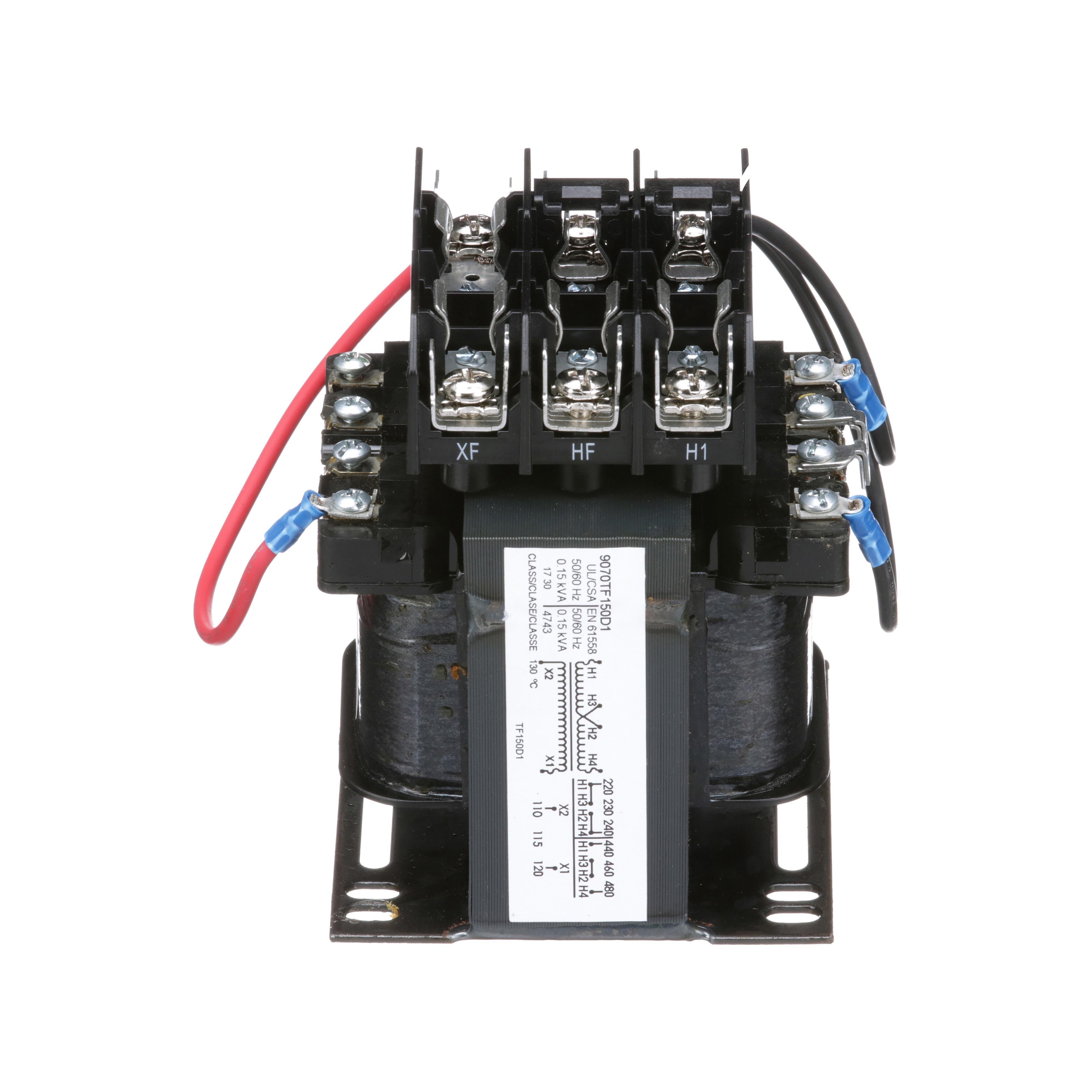 Picture of 9070TF150D1 - Industrial control transformer, Type TF, 1 phase, 150VA, 240x480V primary, 120V secondary, 50/60Hz
