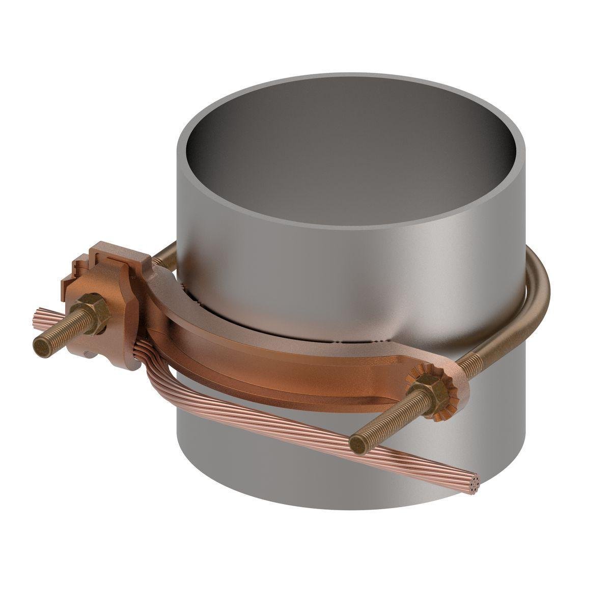 Picture of GAR3905BU - Mechanical Grounding Connector, Conductor to Water Pipe, 4-4/0 AWG, 4"-5" Pipe, 3/8" Stud