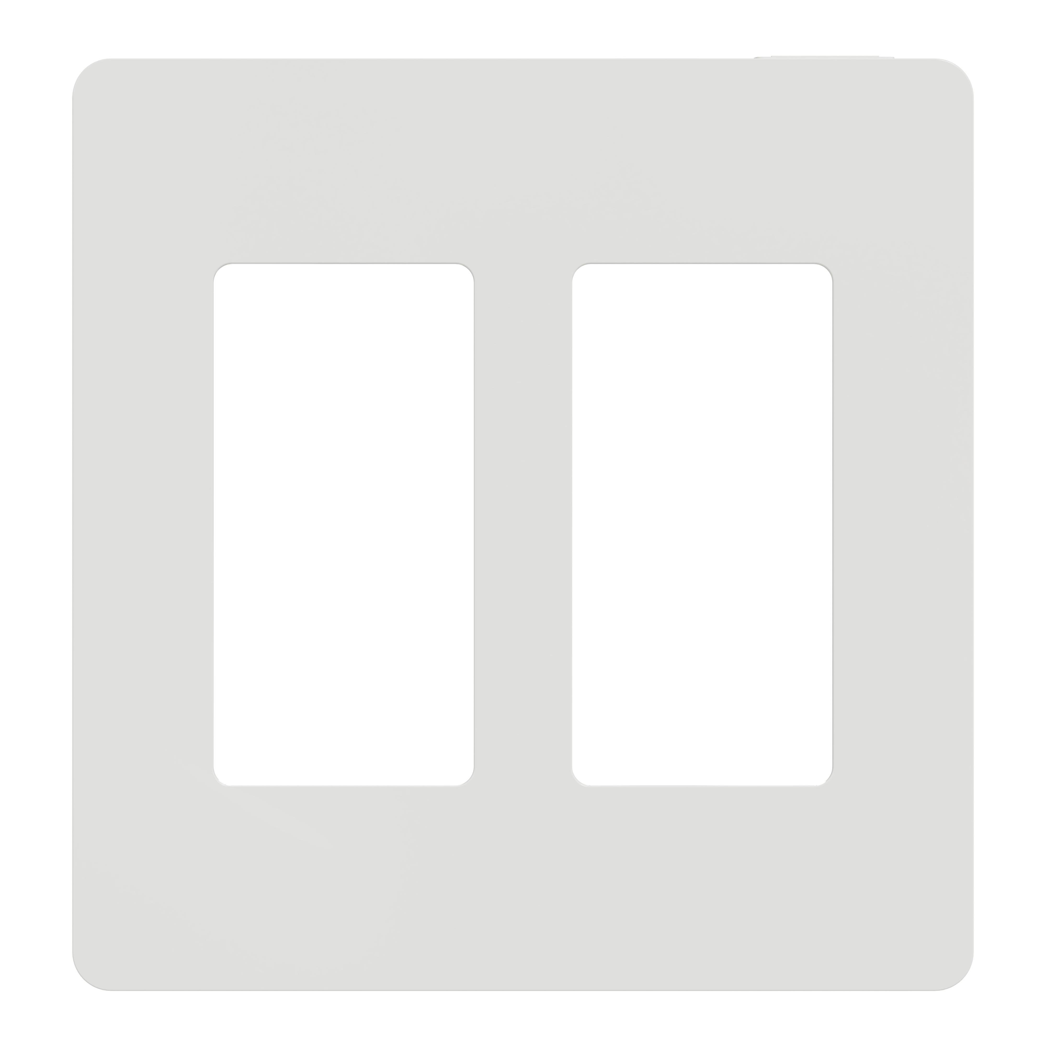 SQWP141002WH - Cover frame, X Series, 2 gangs, screwless, white, matte finish