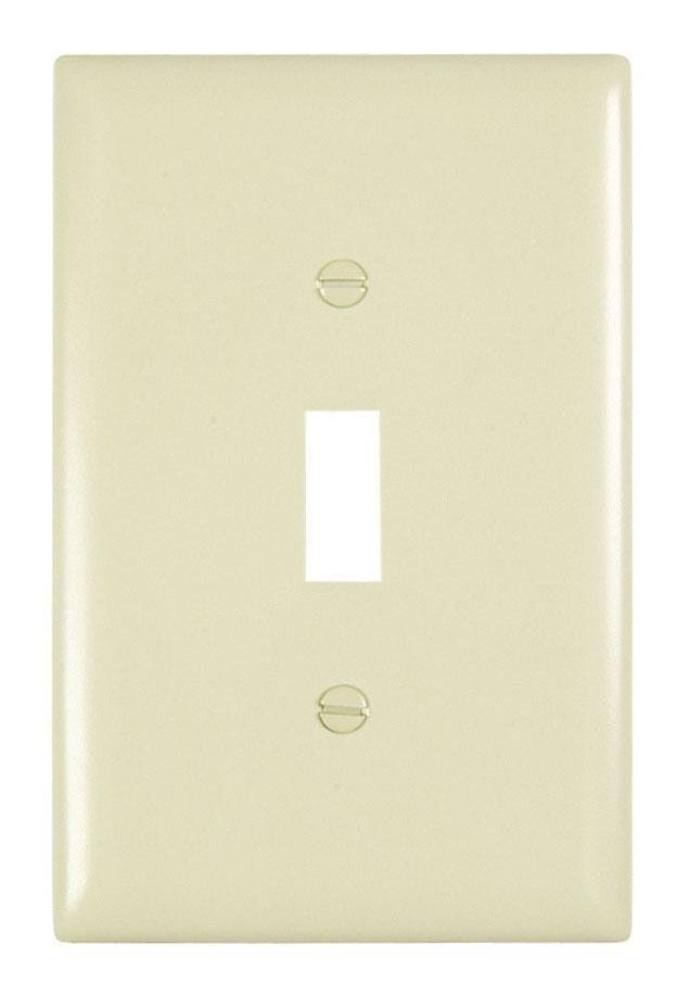Picture of TPJ1-I - TradeMaster® Jumbo 1-Gang Nylon Wall Plate, 1 Toggle Switch Opening, Ivory