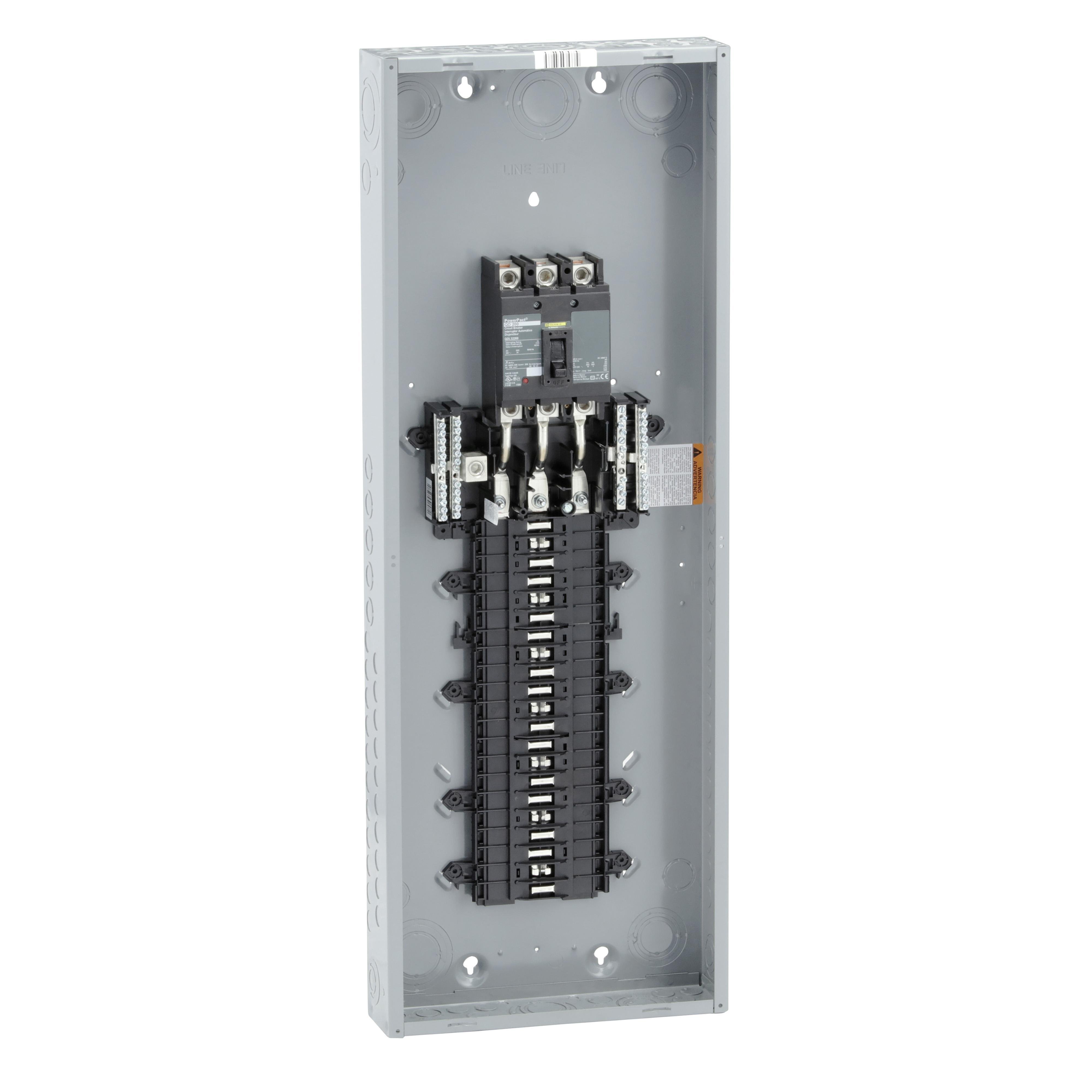 QO342MQ200 - Load center, QO, 3 phase, 42 spaces, 42 circuits, 200A convertible main breaker, NEMA1, QDL
