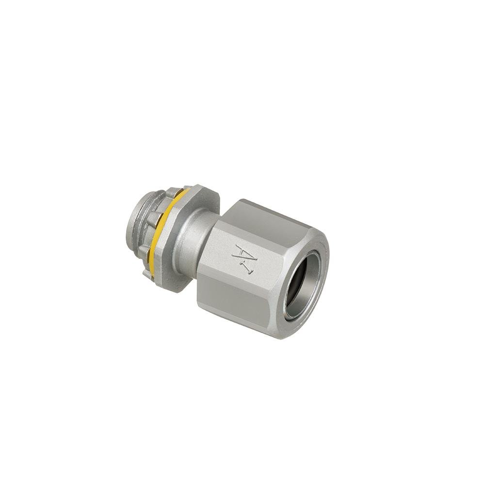 LTMC50 - Liquid tight concrete tight zinc fitting for PVC jacketed MC cable and tech90 cable. Cable Range .415 to .565. 1/2" Trade Size.