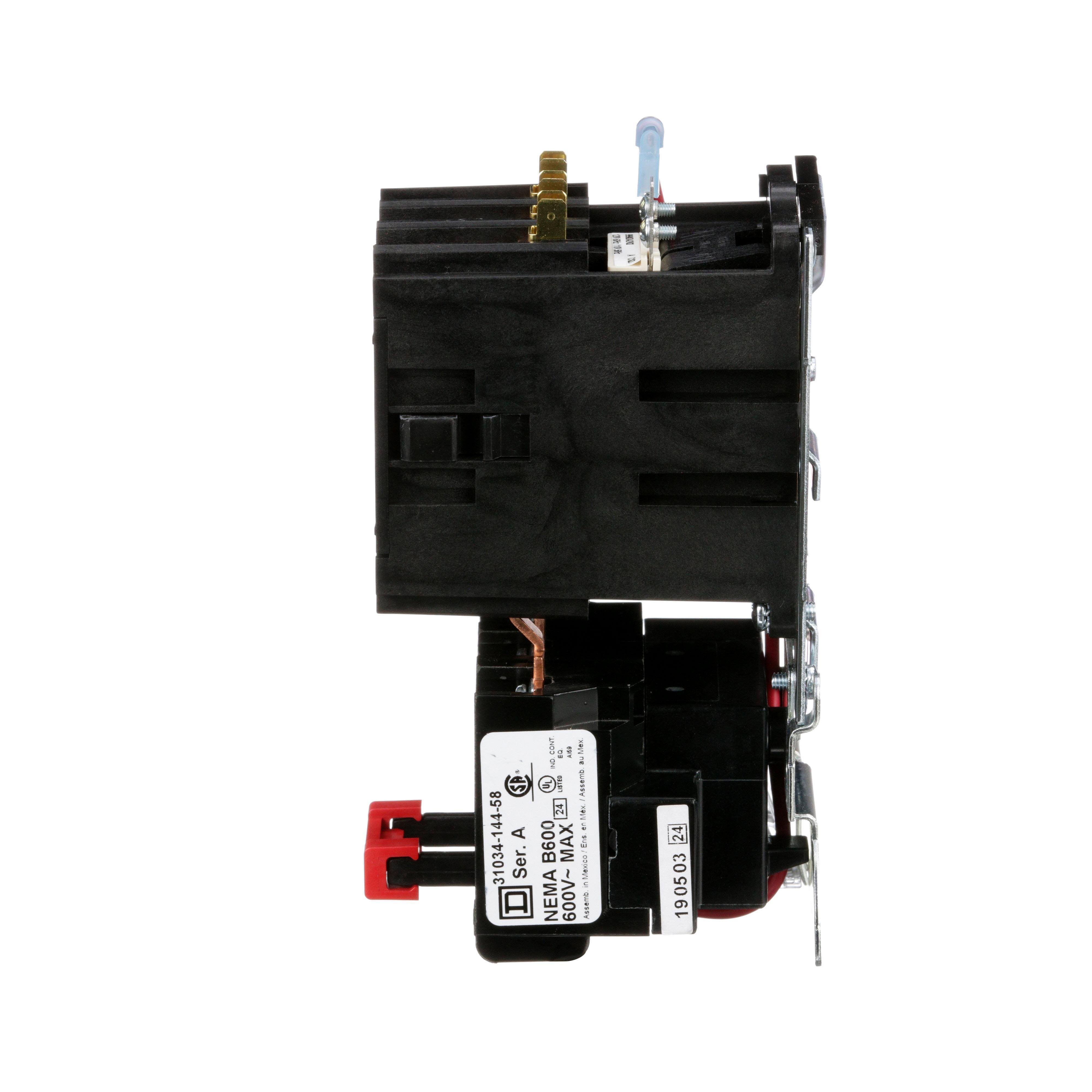 Picture of 8911DPSO53V09 - NEMA Starter, Definite Purpose, 50A, 30HP at 600VAC, 3 phase, 3 pole, melting alloy, 208V to 240VAC coil, open