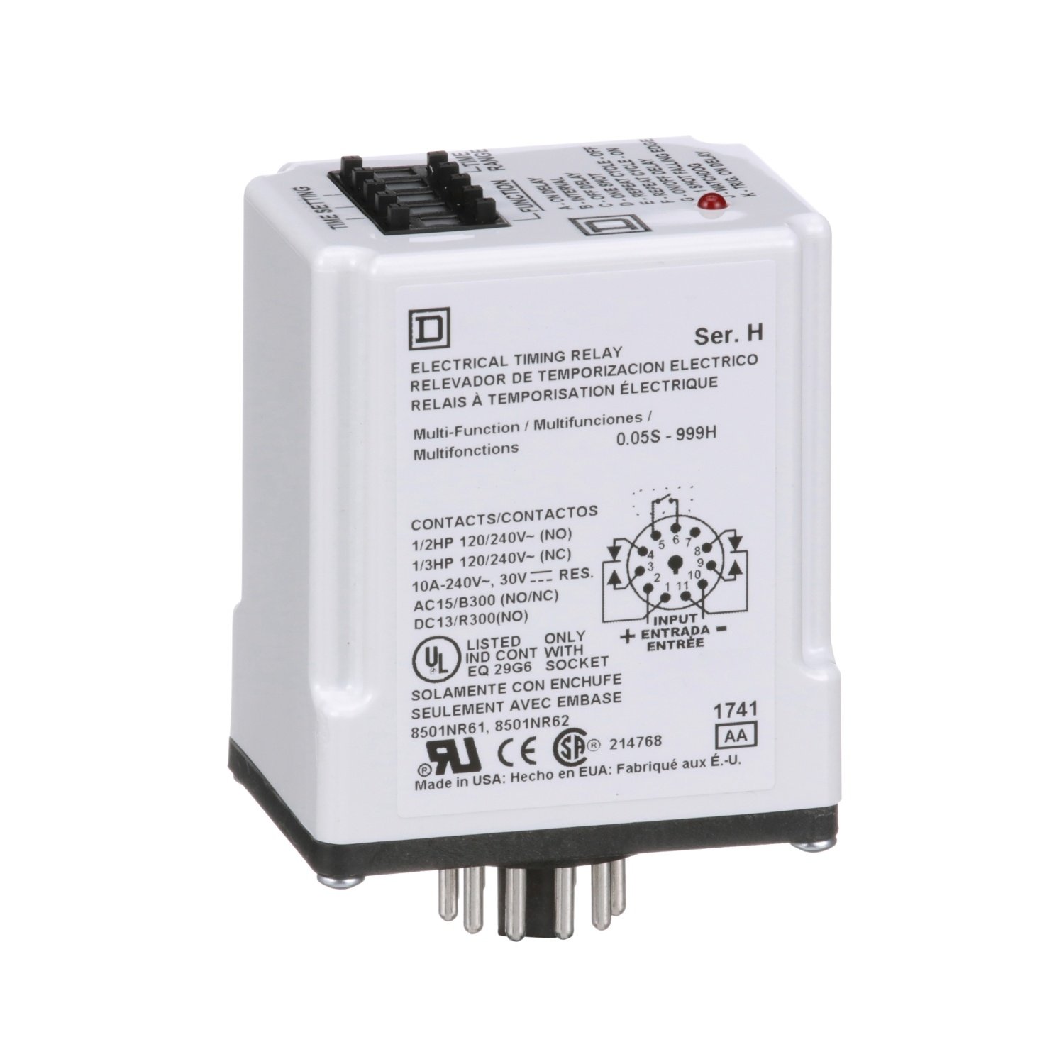 Picture of 9050JCK70V14 - Timer, Harmony 9050 JCK, multifunction, programmable, 0.5 second to 999 hours, 10A, 240V AC, 24V AC/DC