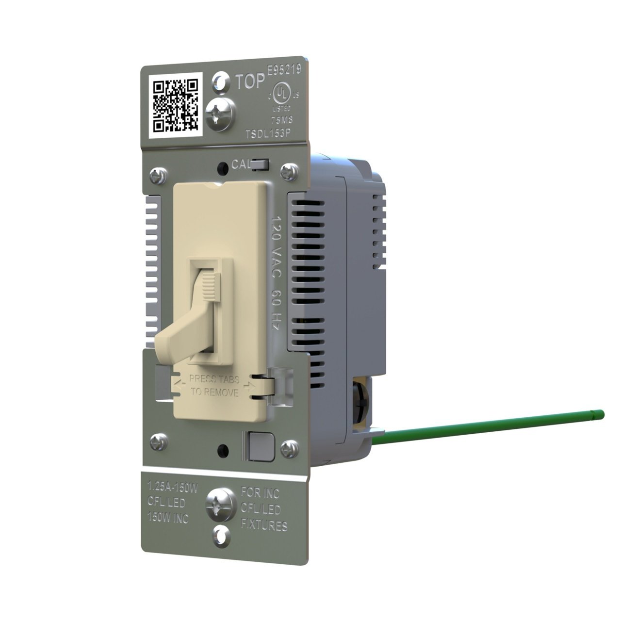 TSDL153PI - Trademaster Toggle Slide LED Advanced Dimmer, Ivory