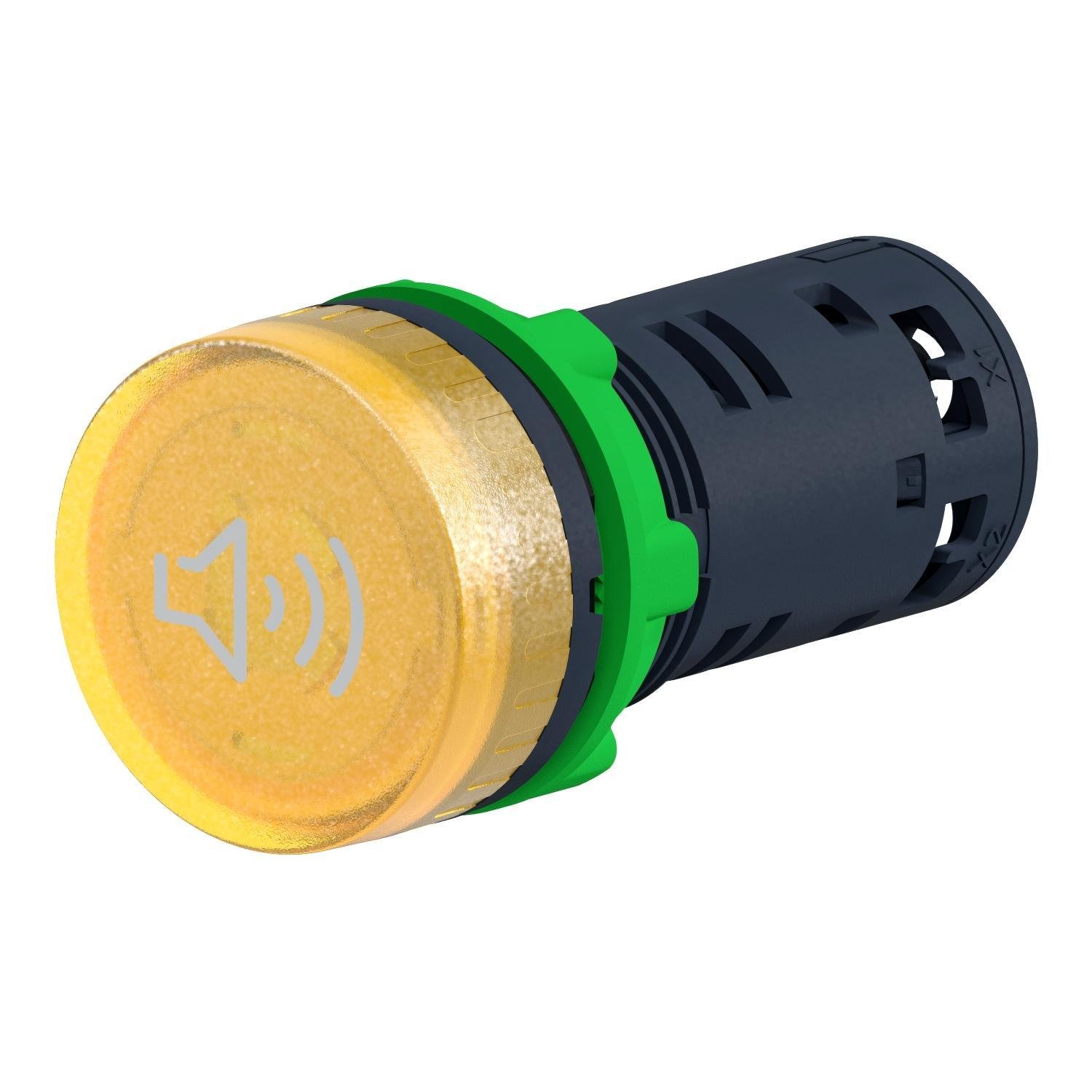XB5KS2B8 - Annunciator, Harmony XB5, Illuminated buzzer, plastic, yellow, 22mm, continuous or intermittent tone, 24V AC DC