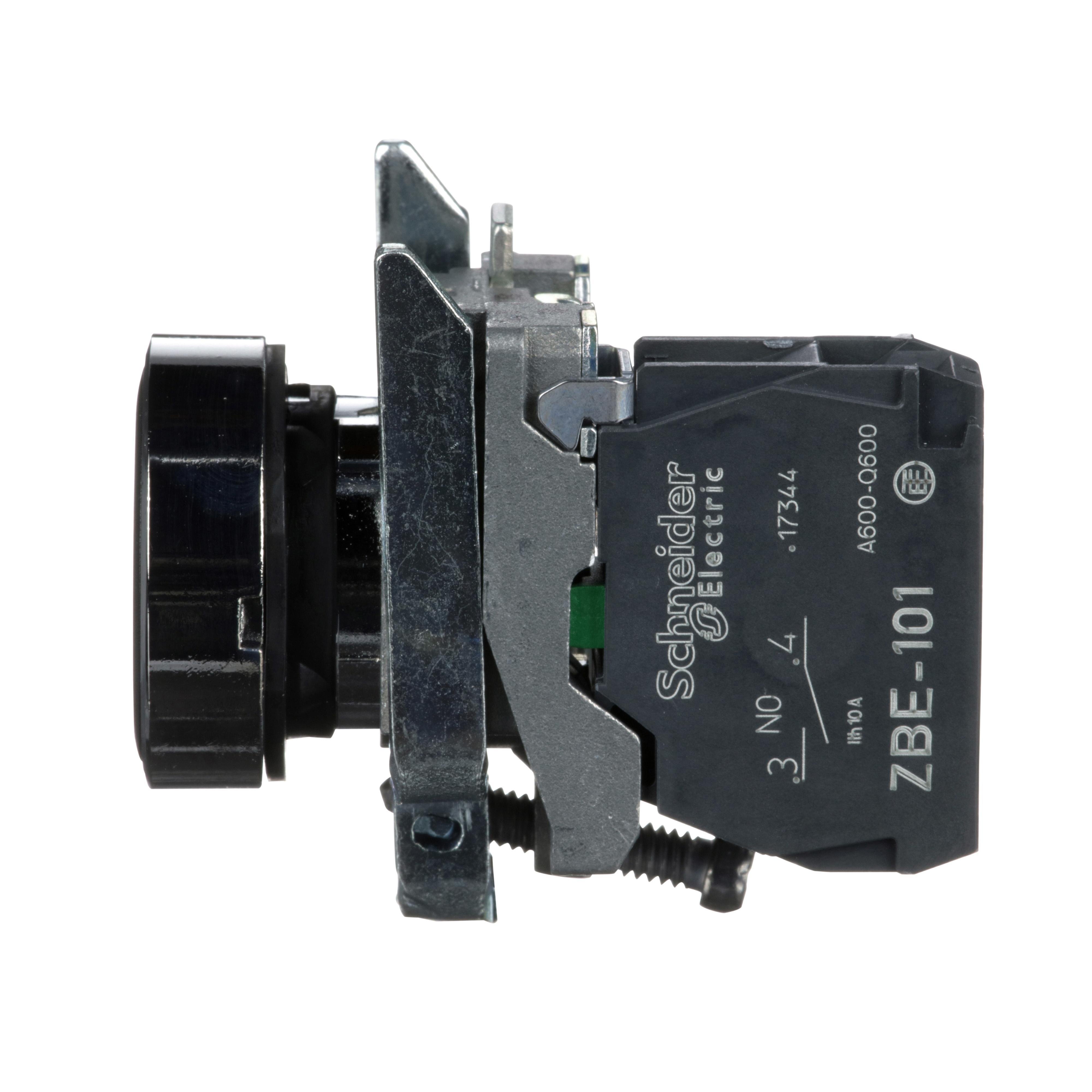 Picture of XB4BA21 - Harmony, 22mm push button, black flush, spring return, 1 NO, unmarked