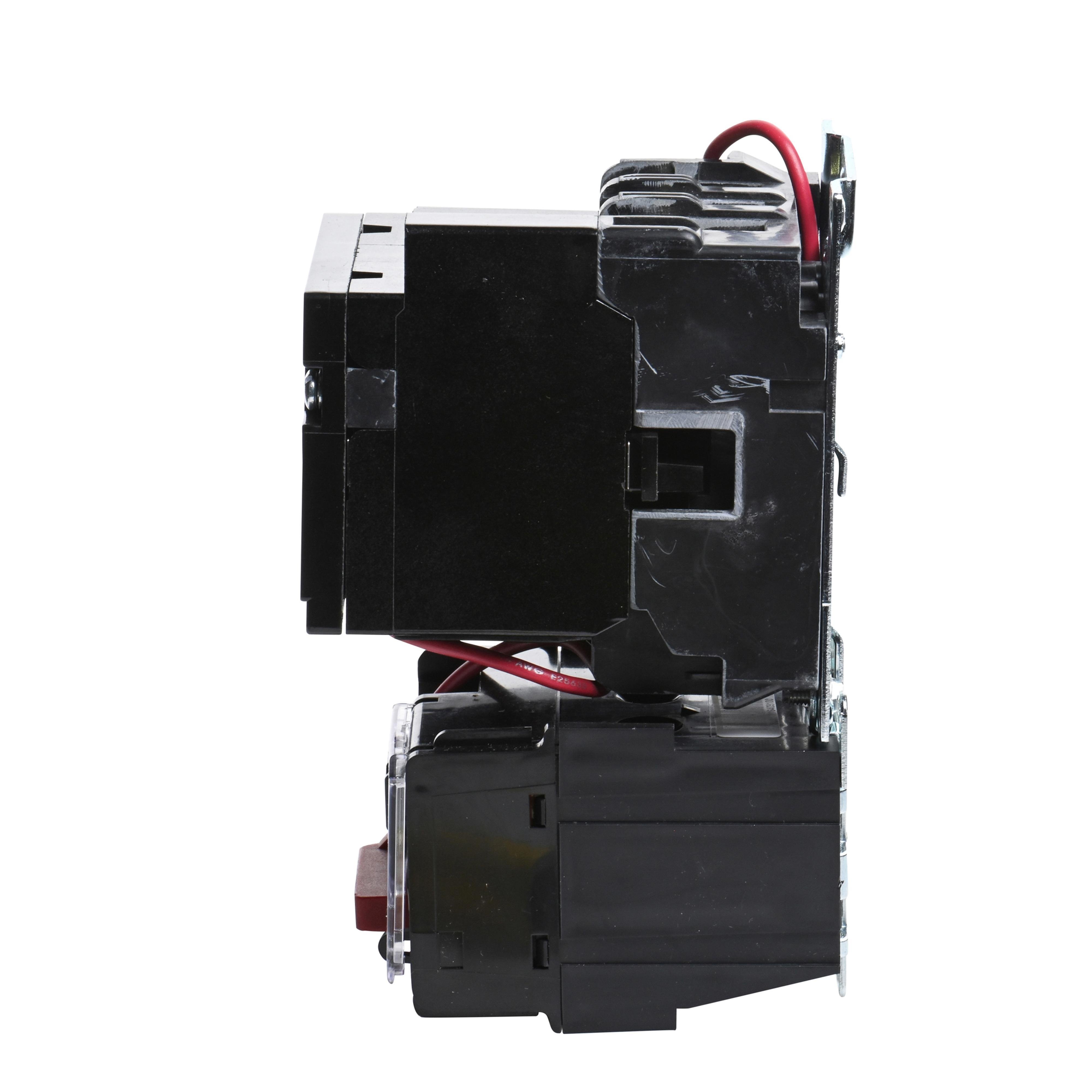 Picture of 8536SCO3V02H300S - NEMA motor starter, Type S, nonreversing, Size 1, 27A, 10HP at 460VAC, up to 100kA SCCR, 3 phase, 3 pole, Motor Logic, 120VAC coil, open [TAA]