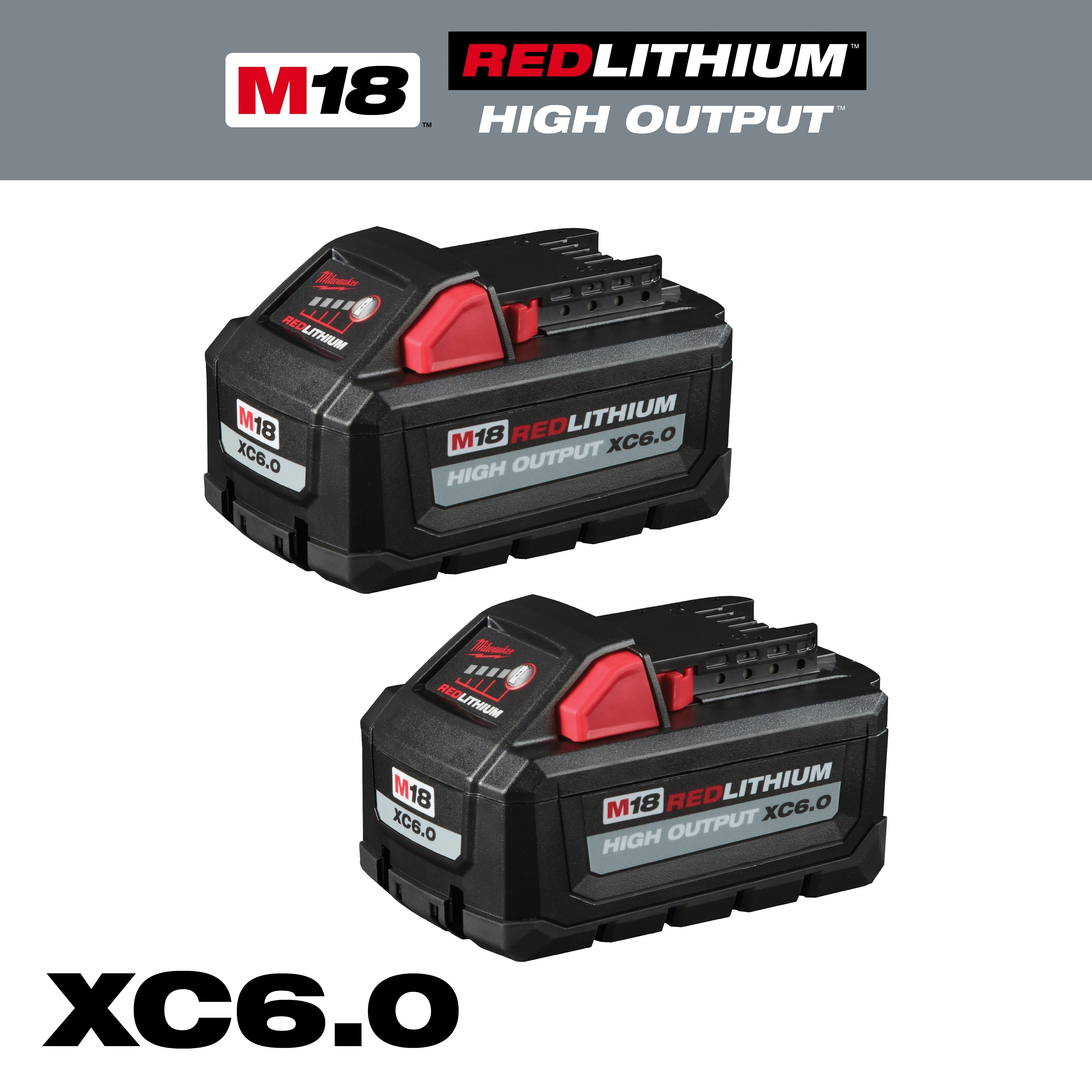 Picture of 48-11-1862 - M18™ REDLITHIUM™ HIGH OUTPUT™ XC 6.0Ah Battery Pack (2 Piece)