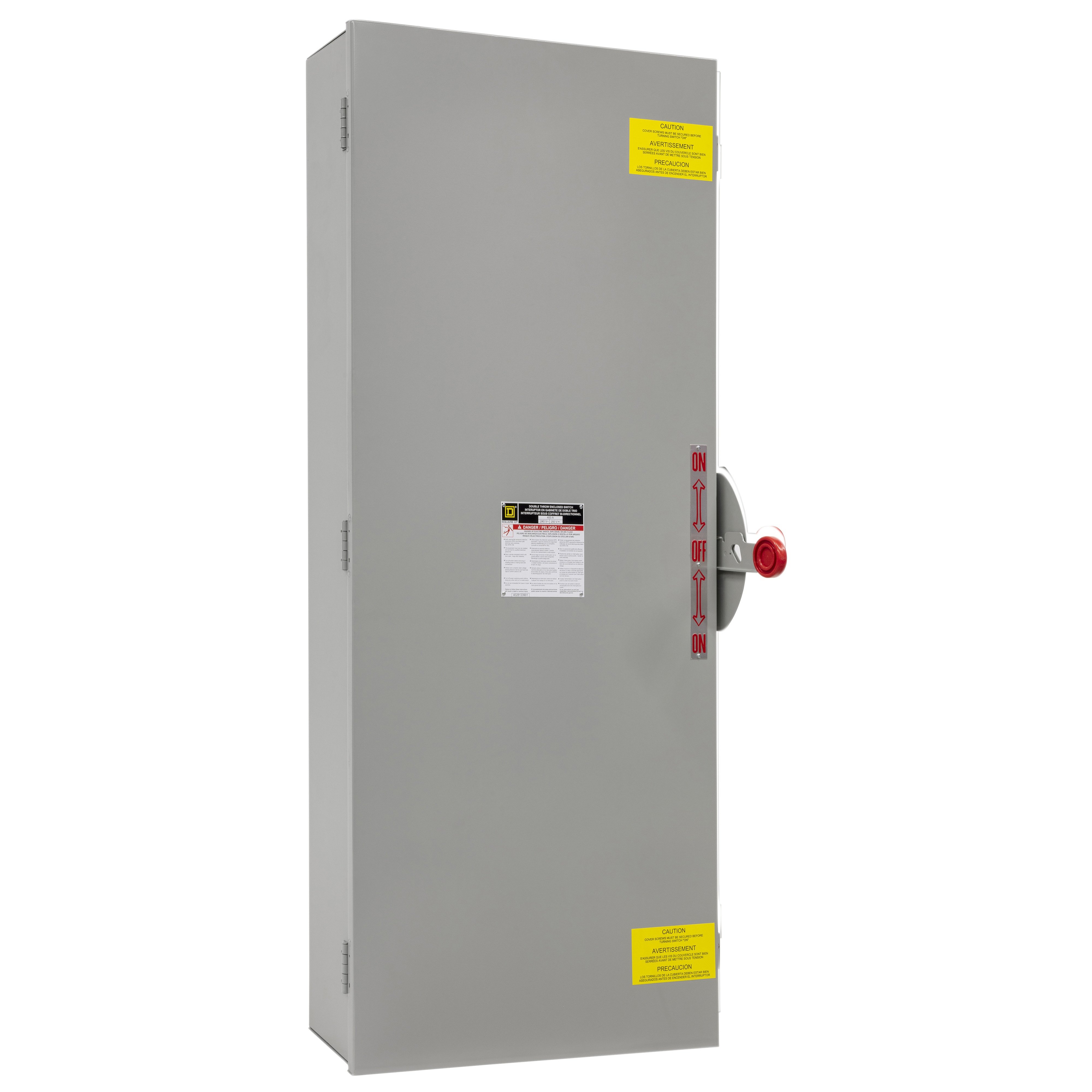 Picture of DTU465 - Safety switch, double throw, non fusible, 4 pole, 4 wire, 600VAC, 250VDC, 400A, Type 1