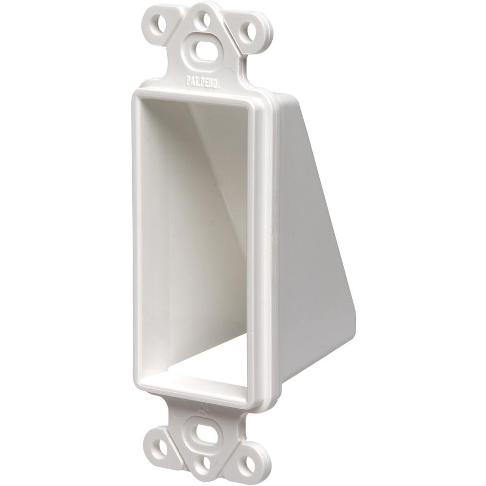 Picture of CED1 - Reversable non metallic cable entrance hood for existing cables. Single Gang. Color White. Decorator Device Style. Includes two #6 screws.